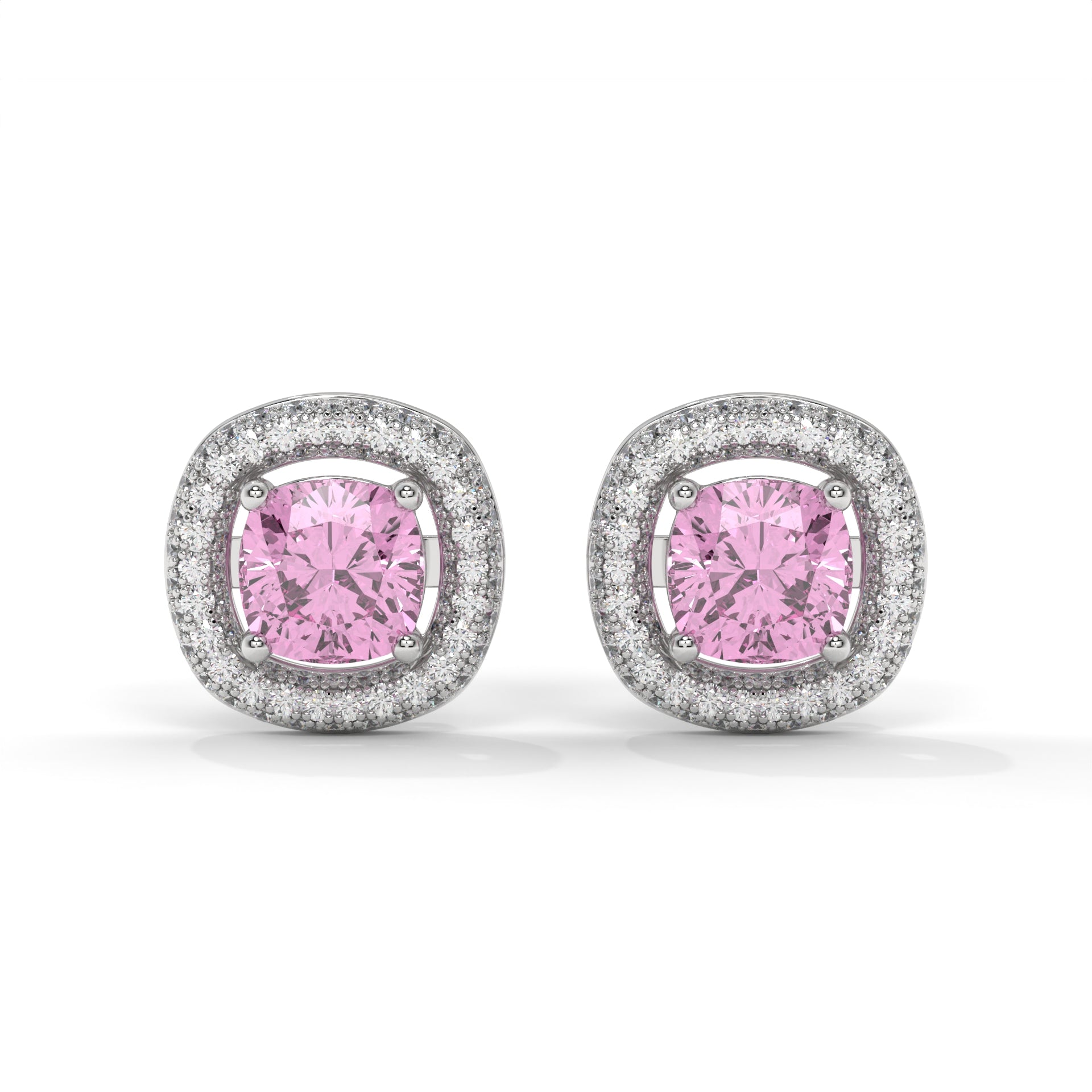 Roselle Blush Halo Stud Earrings