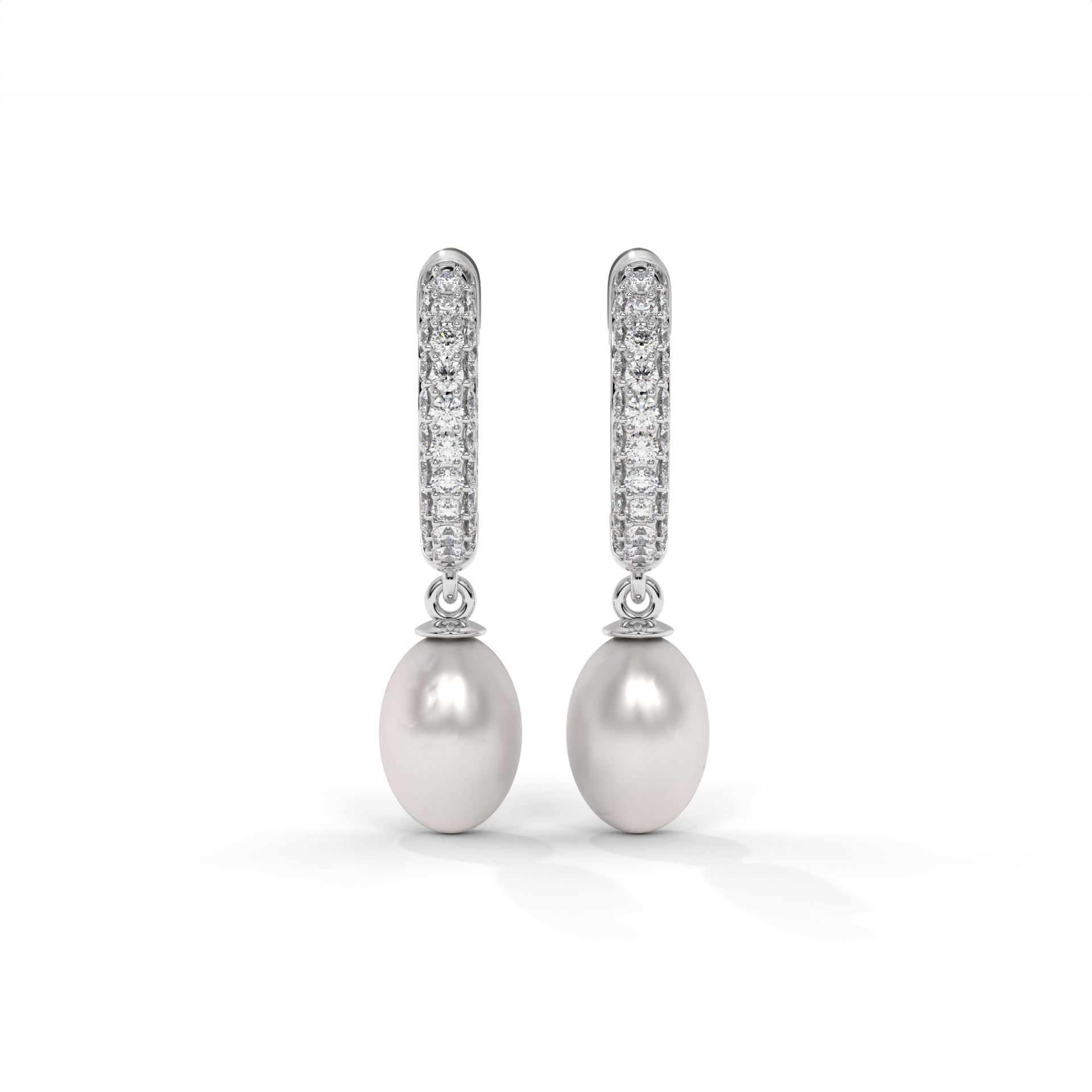 Aurelia Elongated Pearl Drop Hoops