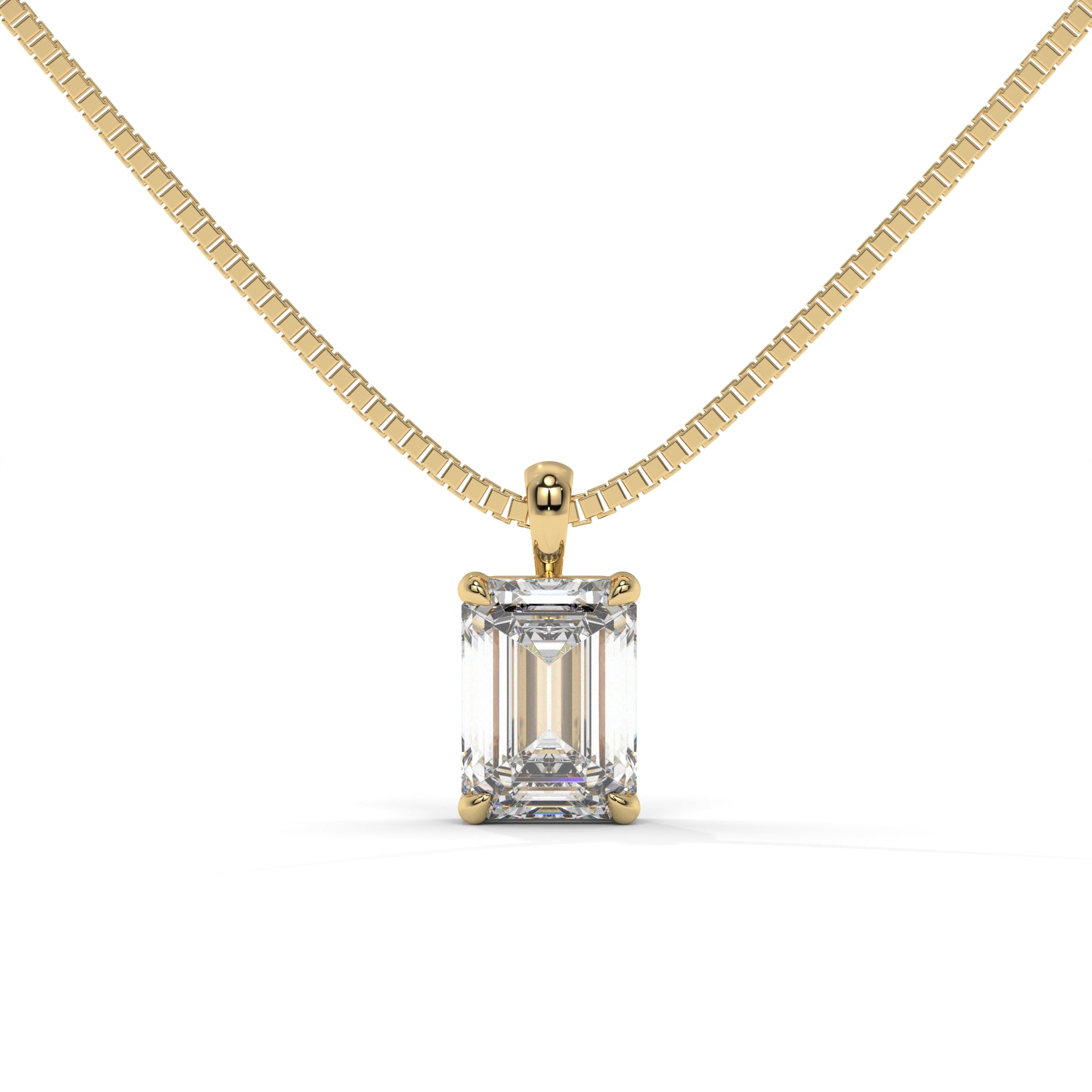 Emerald Moissanite Solitaire Pendant
