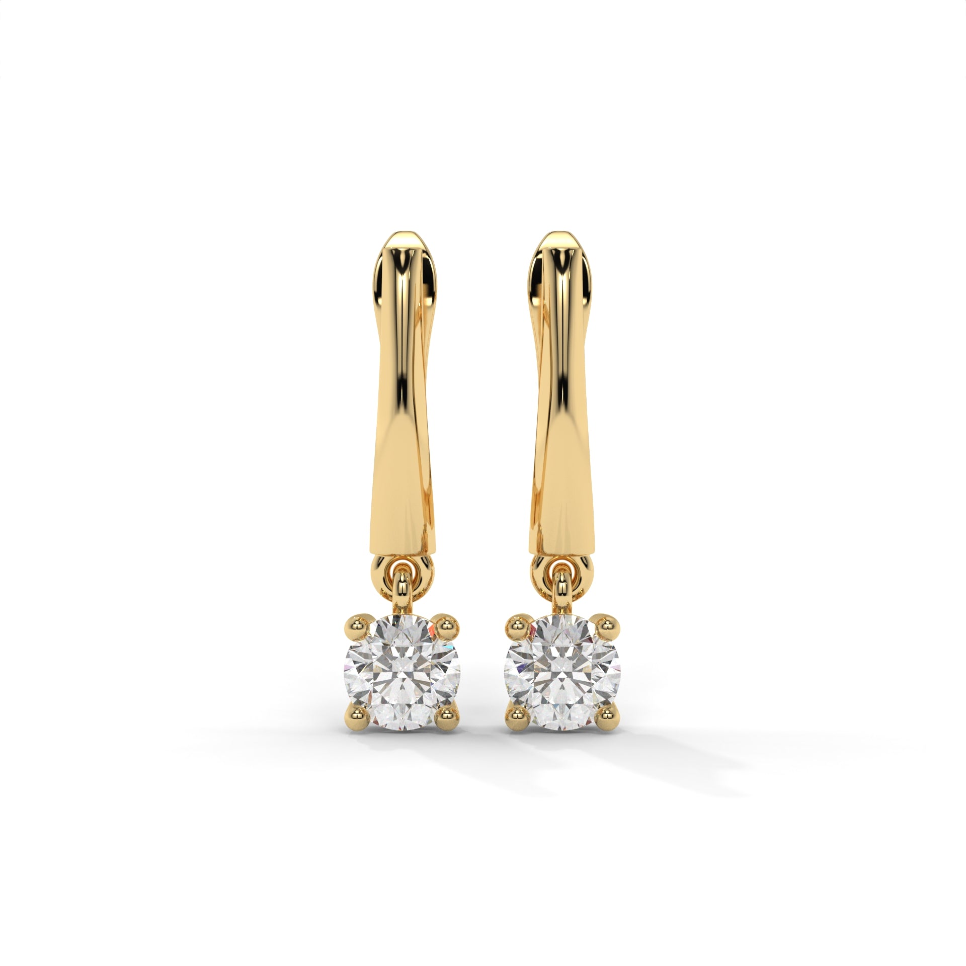 Radiance Moissanite Solitaire drop hoop Earrings