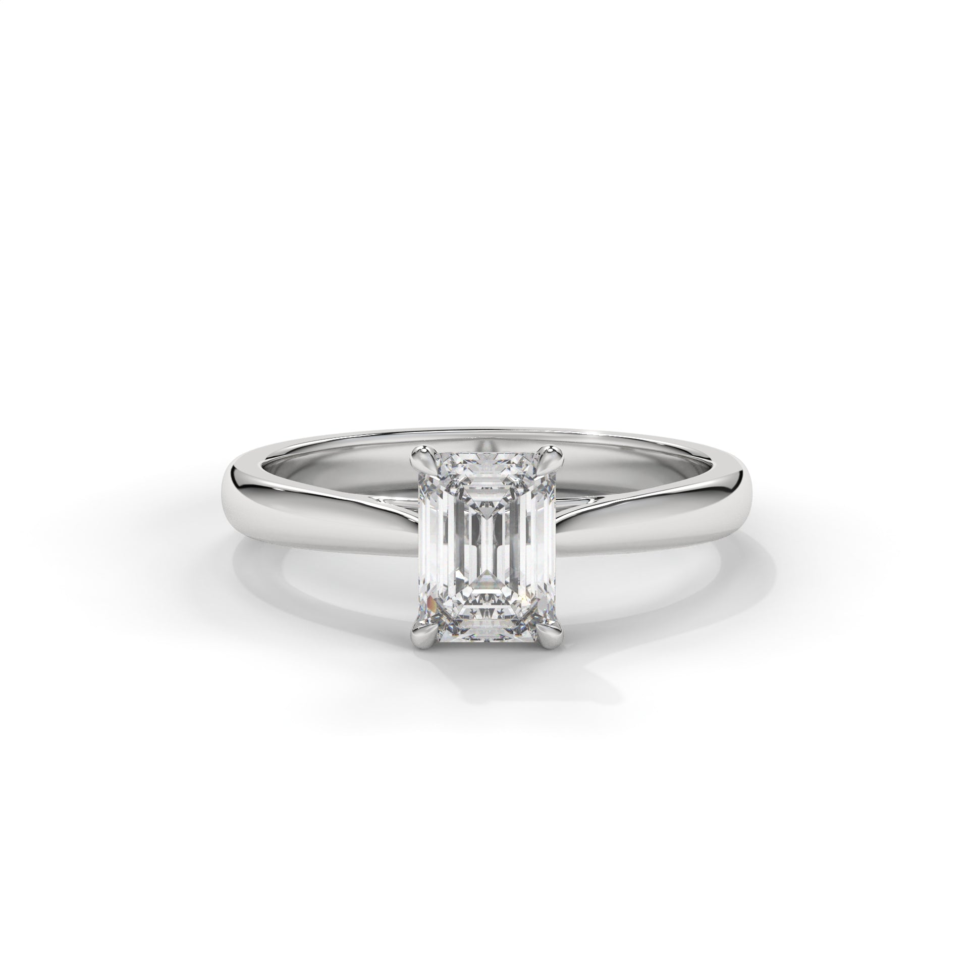 Emerald Moissanite Solitaire Ring