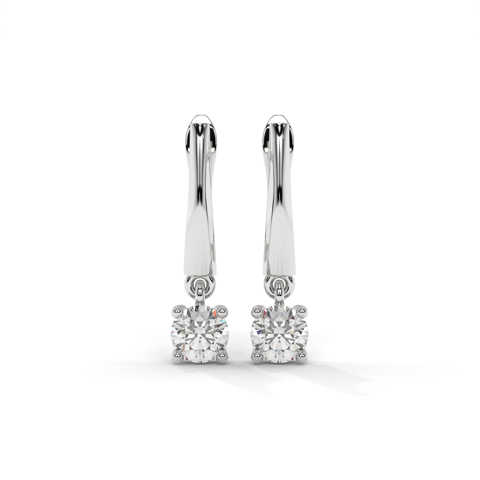 Radiance Moissanite Solitaire drop hoop Earrings