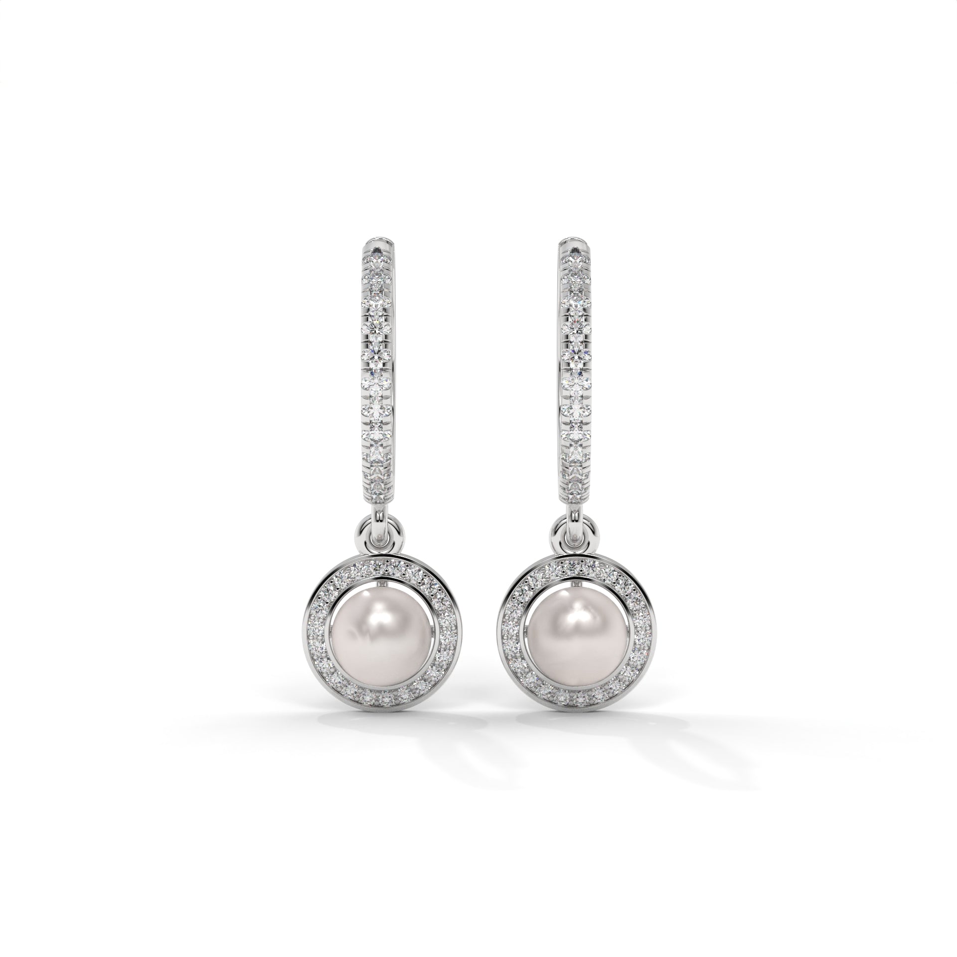 Aurelia Halo Pearl Drop Hoops
