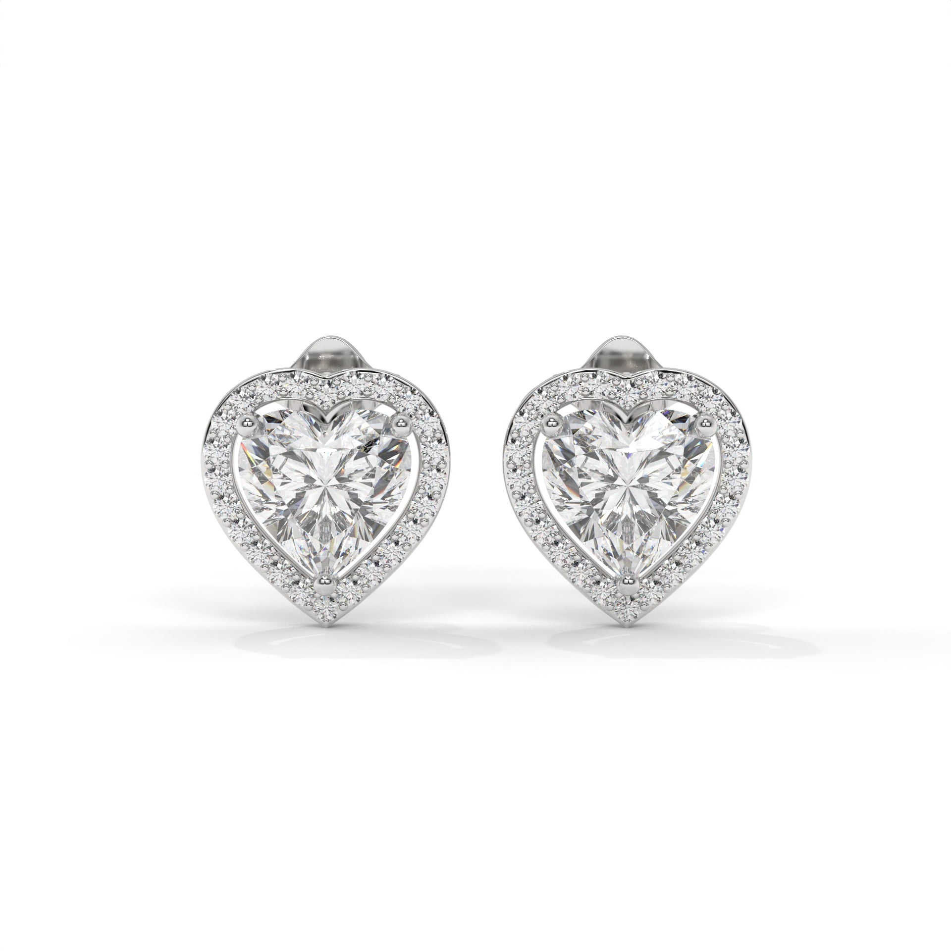 Amora Heart Halo Stud Earrings