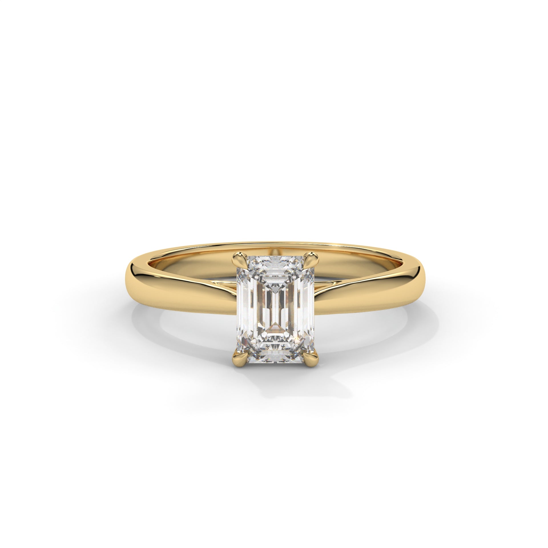 Emerald Moissanite Solitaire Ring