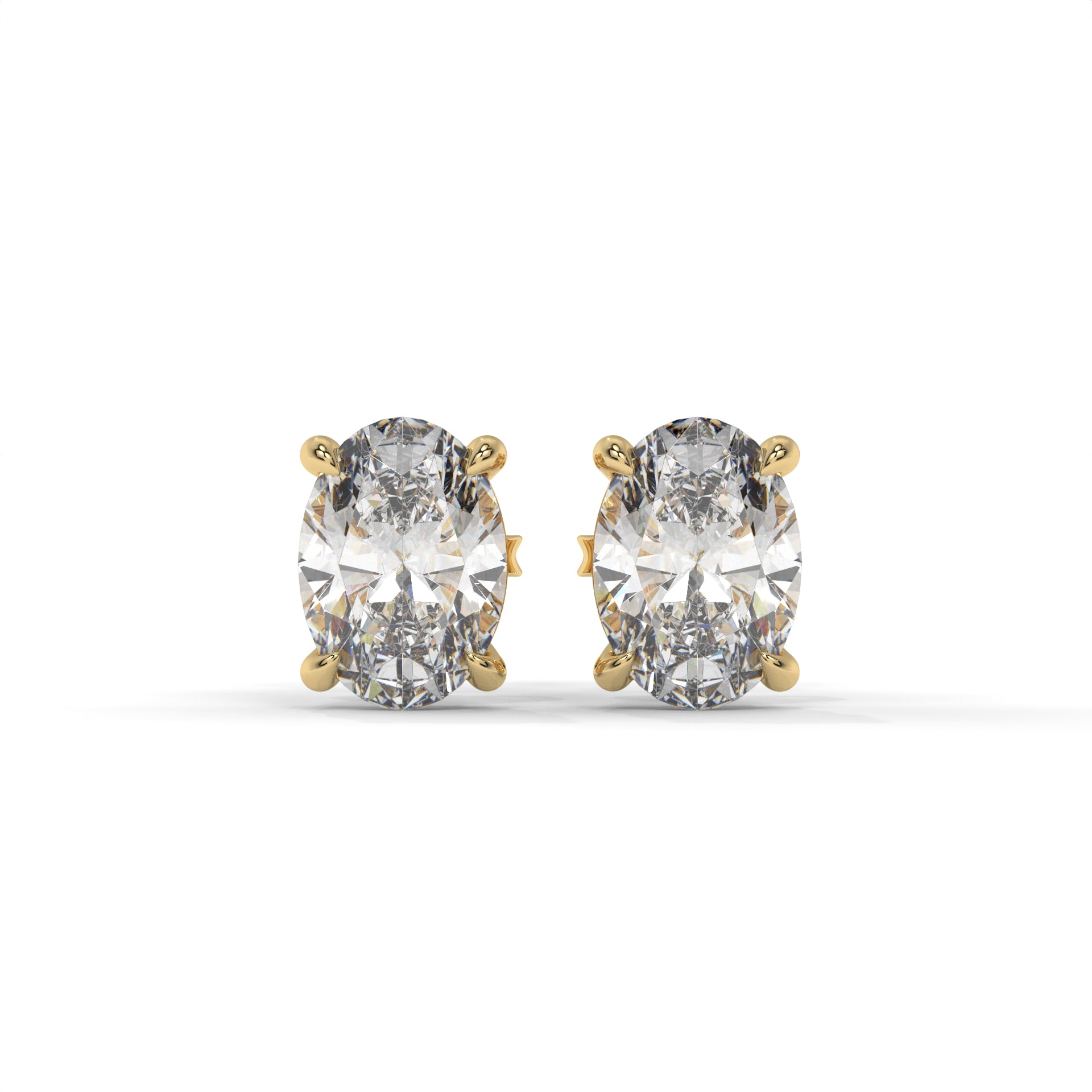 Flow Moissanite Solitaire Stud Earrings