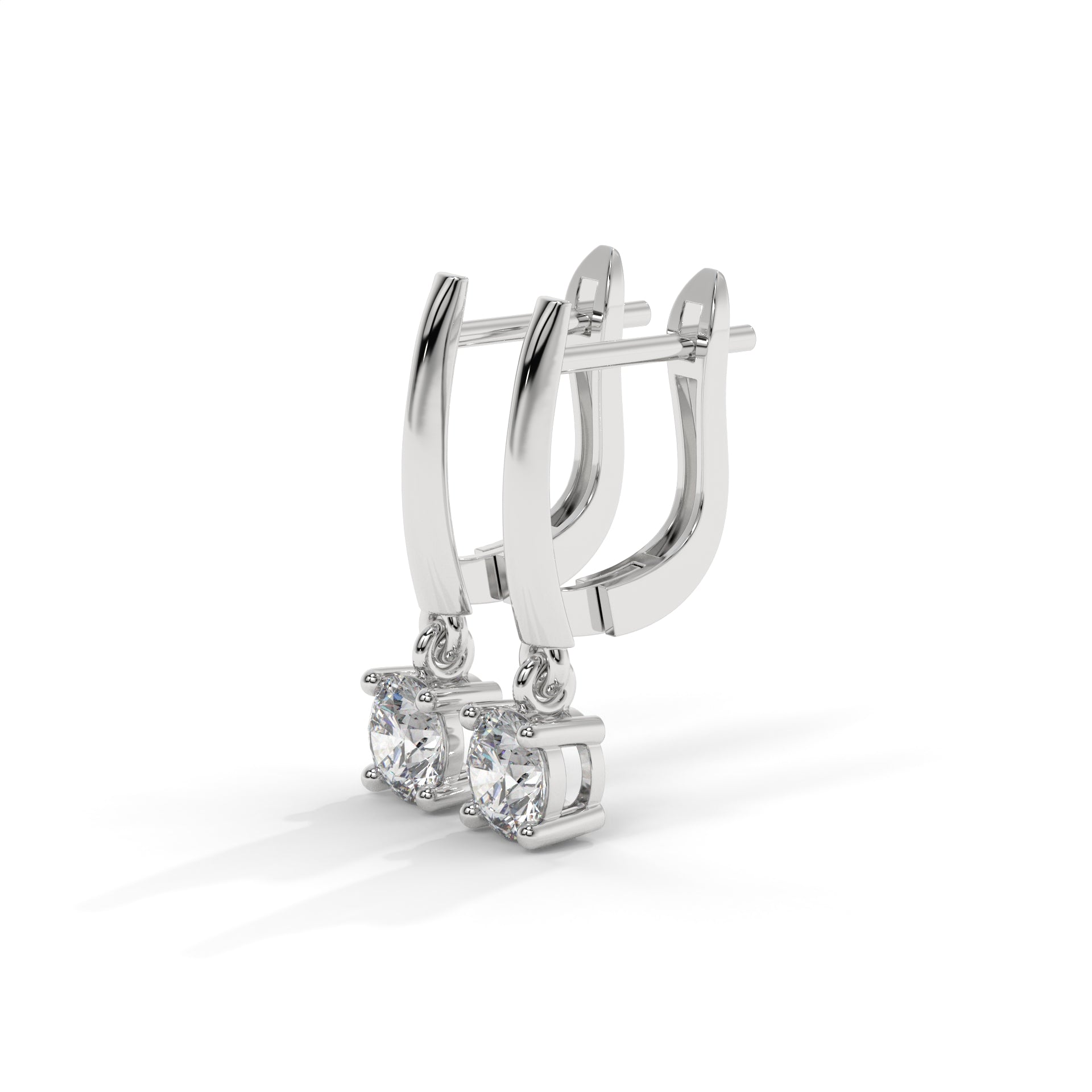 Radiance Moissanite Solitaire drop hoop Earrings