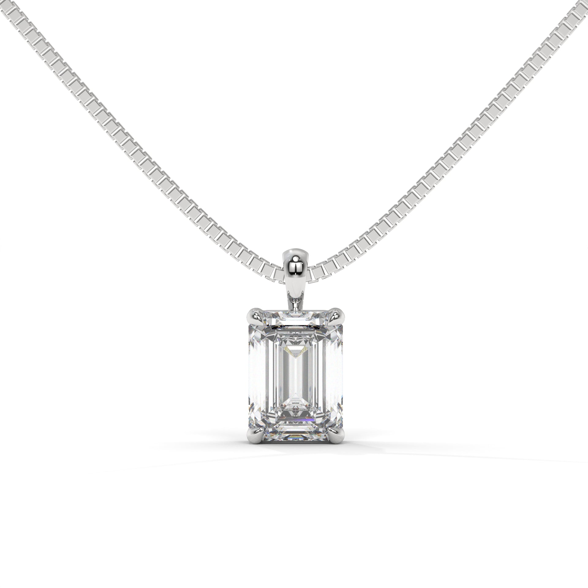 Emerald Moissanite Solitaire Pendant