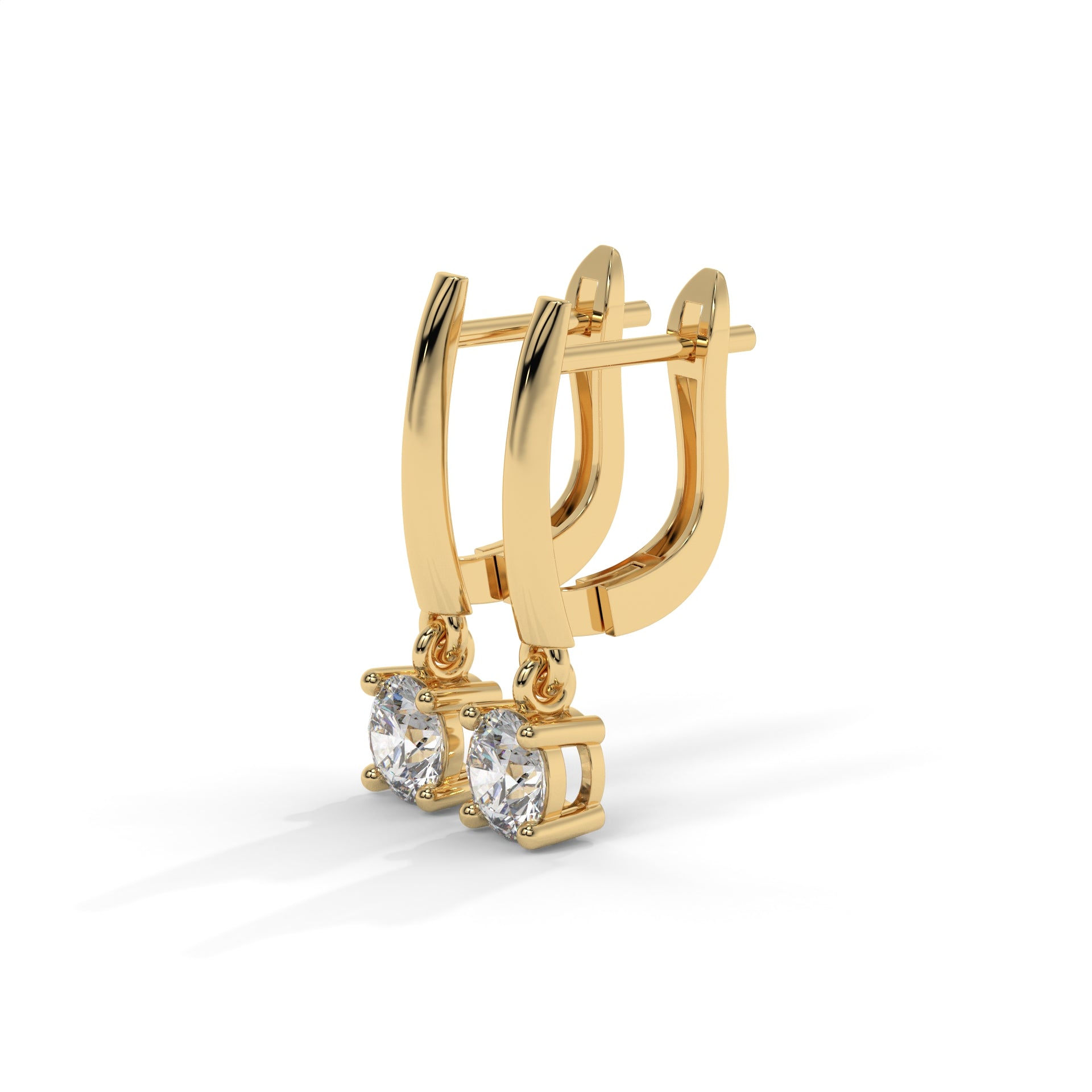 Radiance Moissanite Solitaire drop hoop Earrings