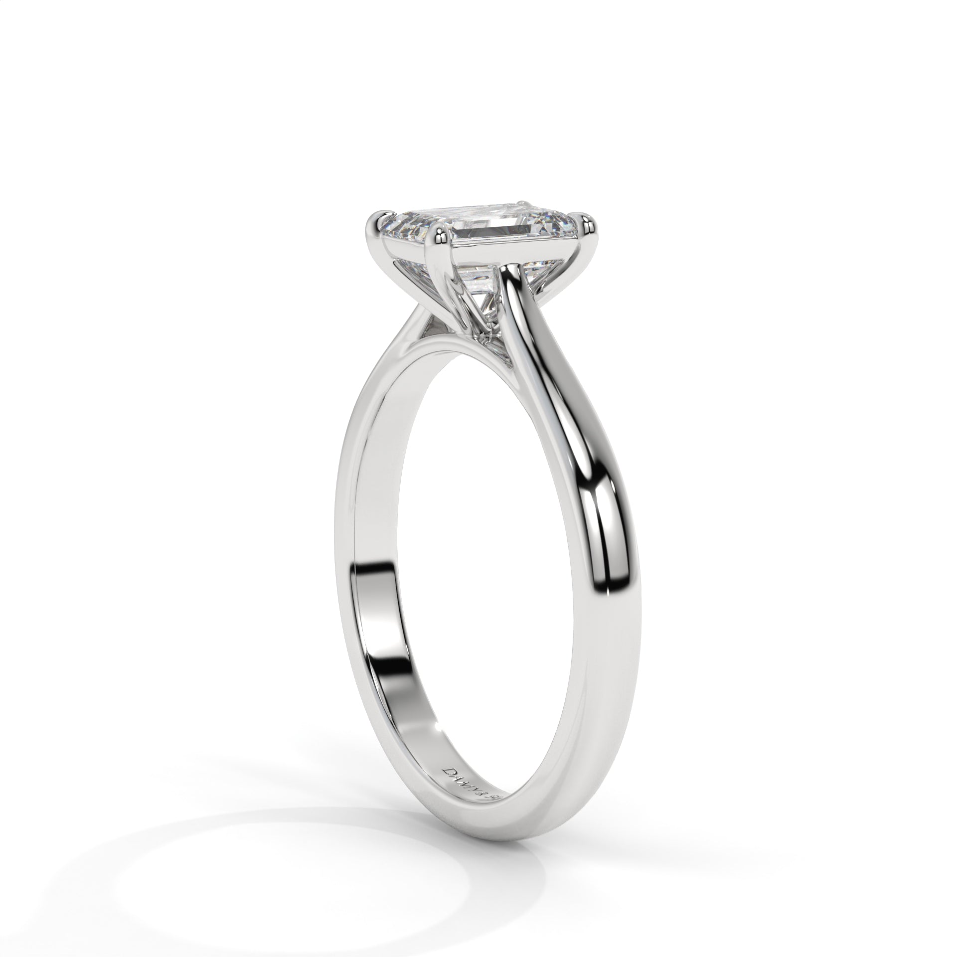 Emerald Moissanite Solitaire Ring