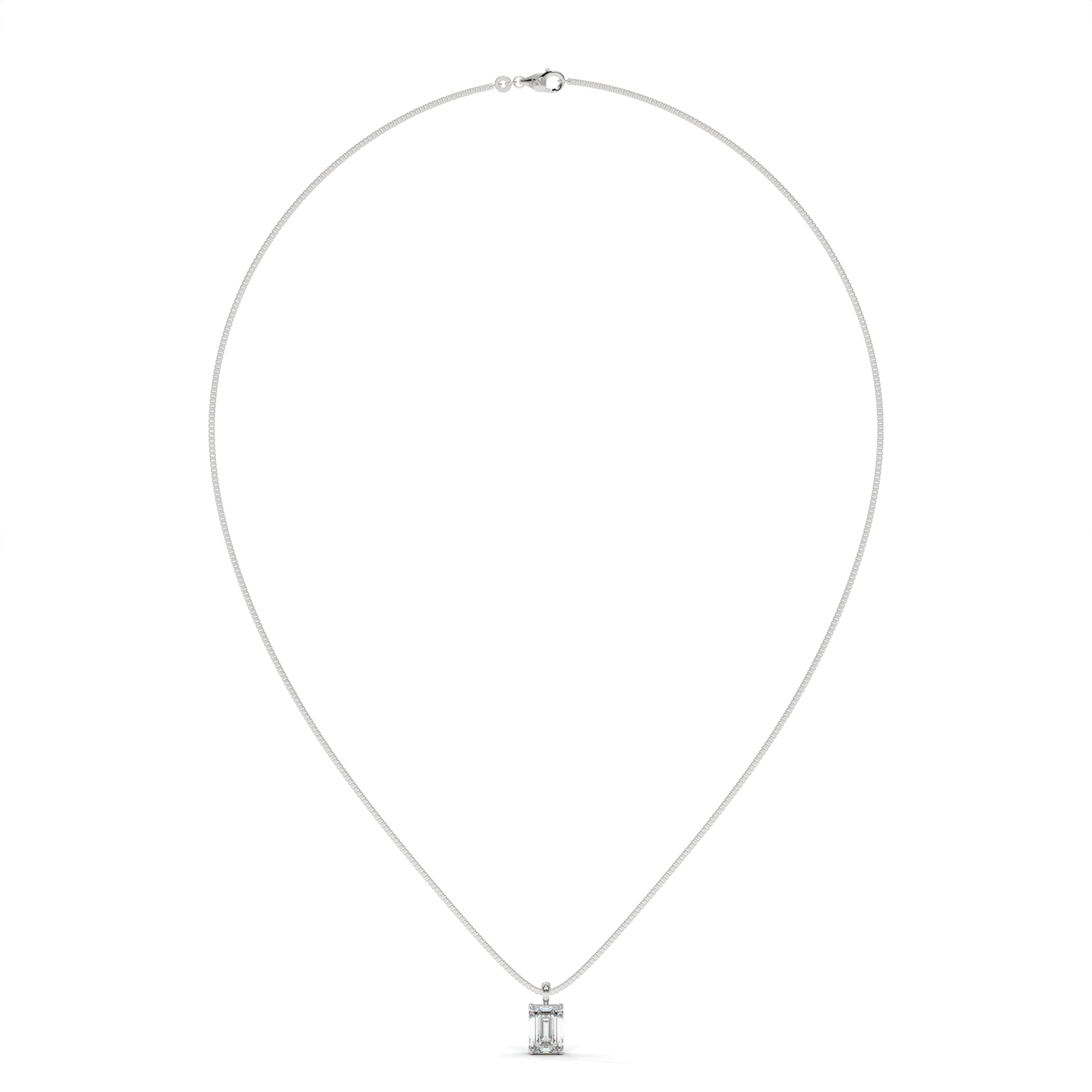 Emerald Moissanite Solitaire Pendant