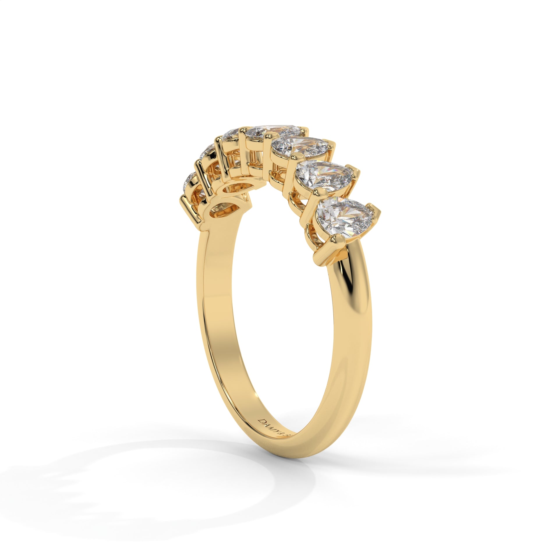 Drop 7 stone Moissanite Ring Band