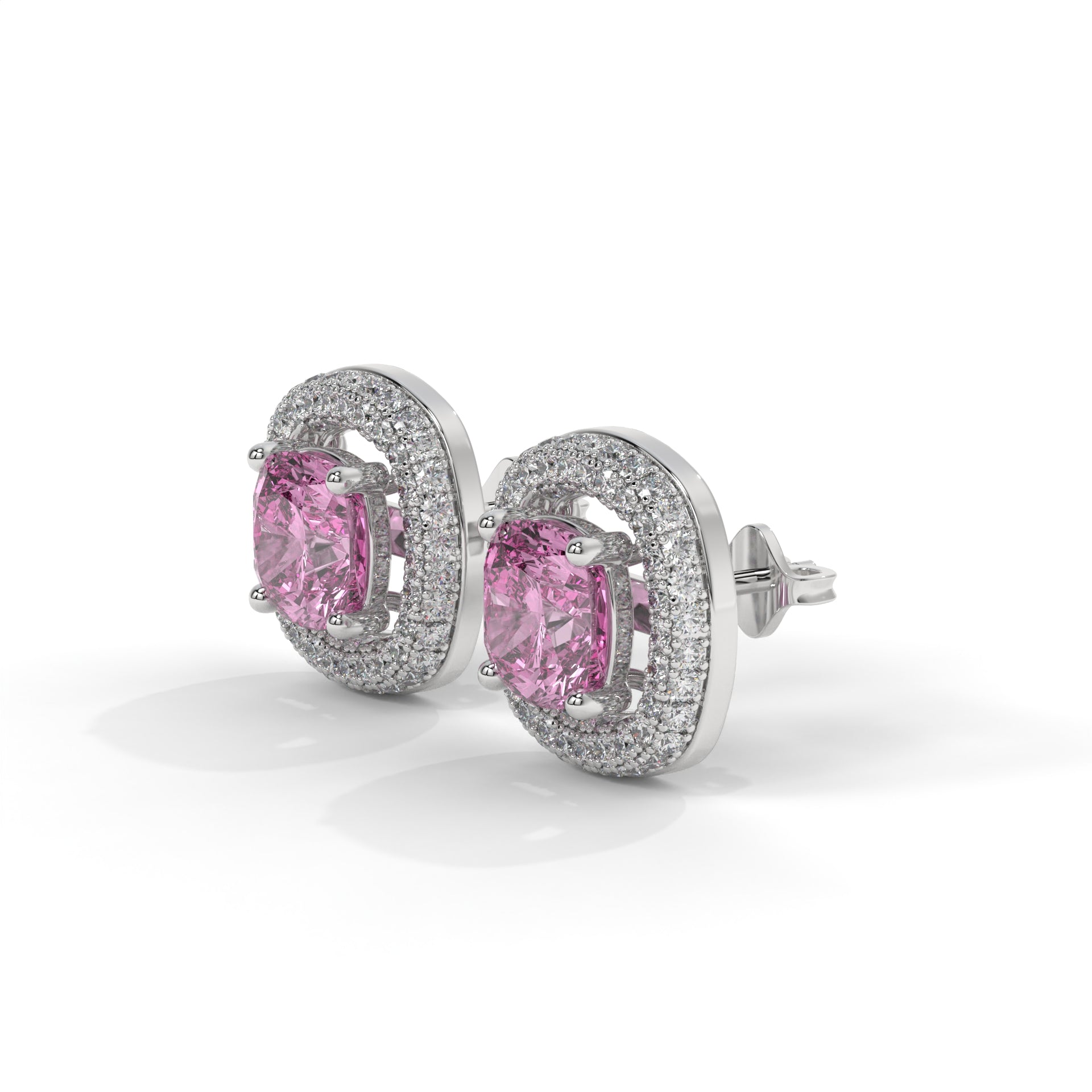 Roselle Blush Halo Stud Earrings