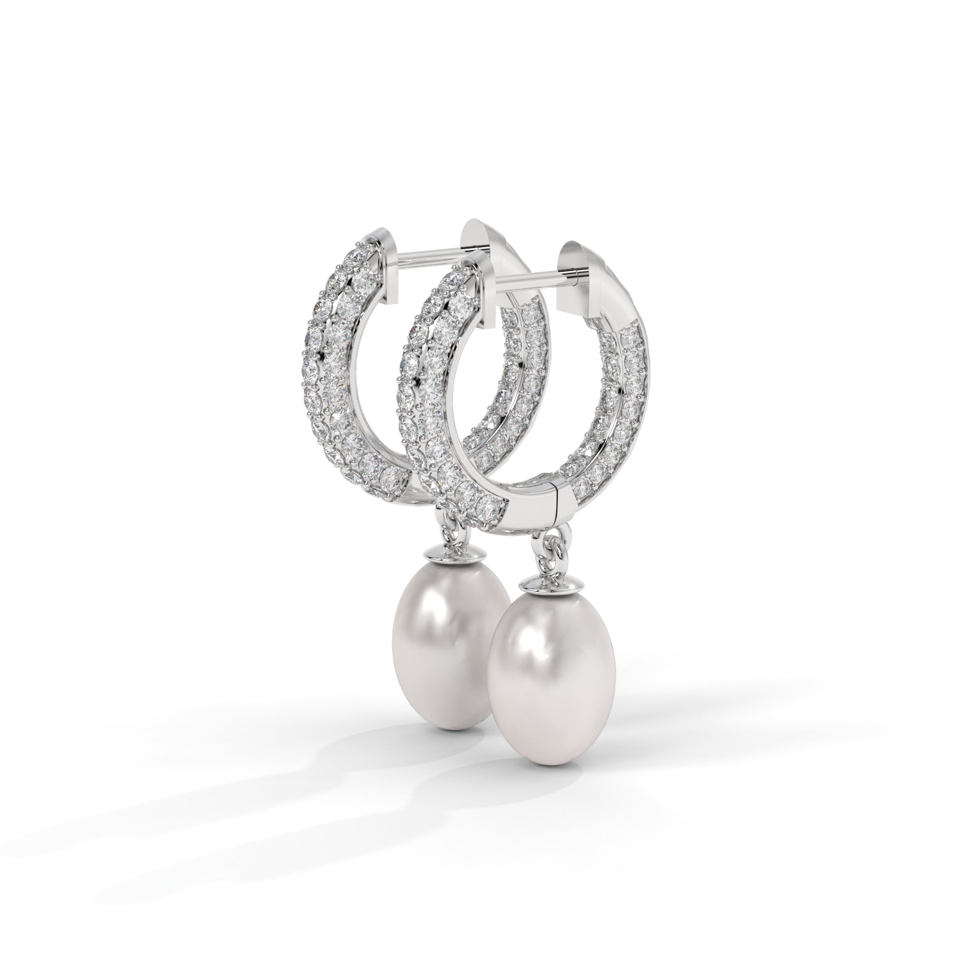 Aurelia Elongated Pearl Drop Hoops