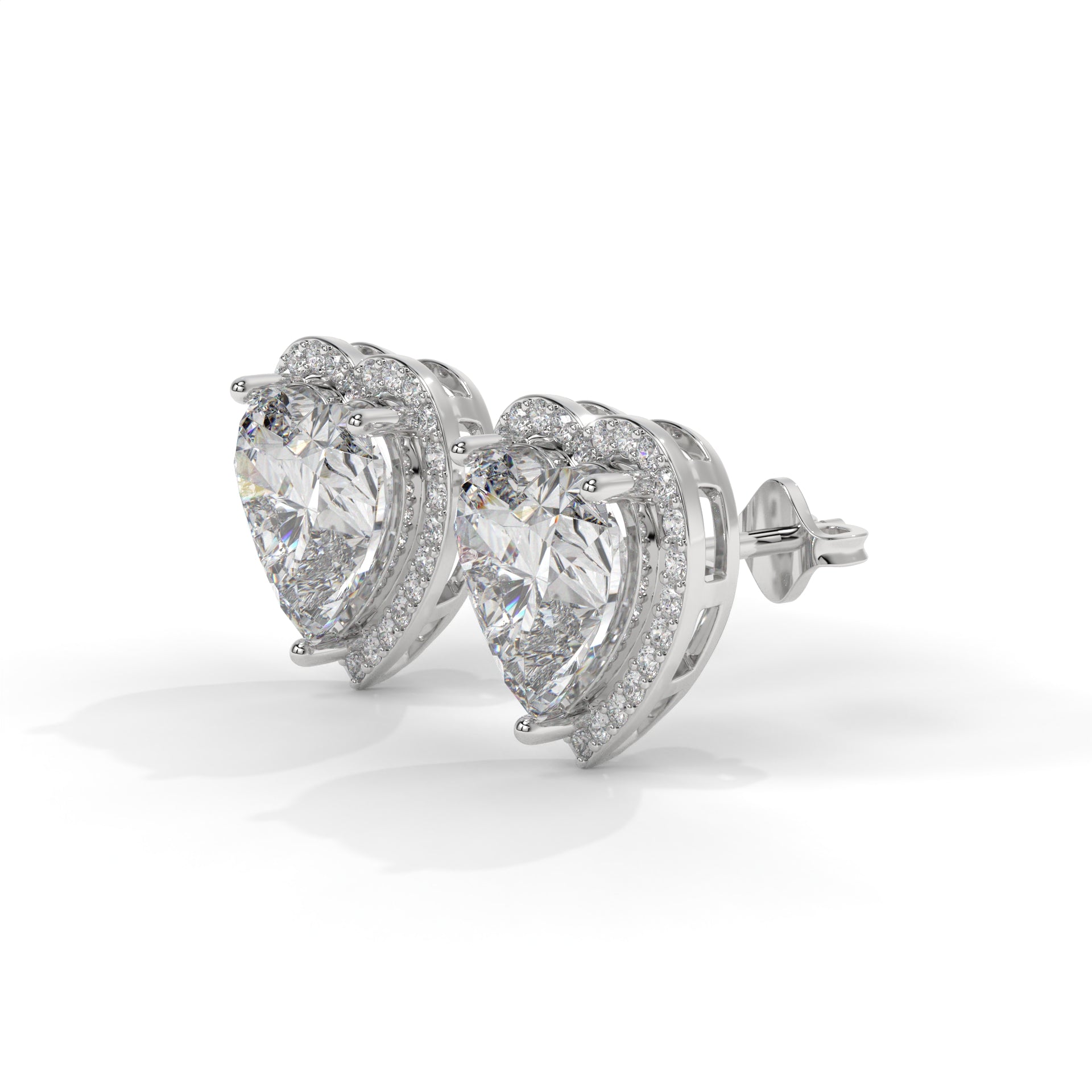 Amora Petite Heart Halo Stud Earrings