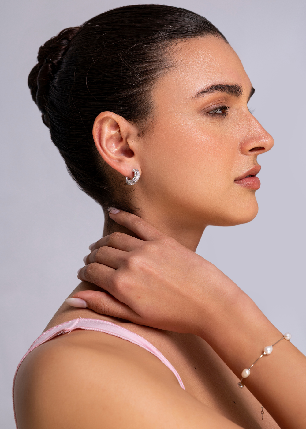 Aurelia Pavé Pearl Hoops