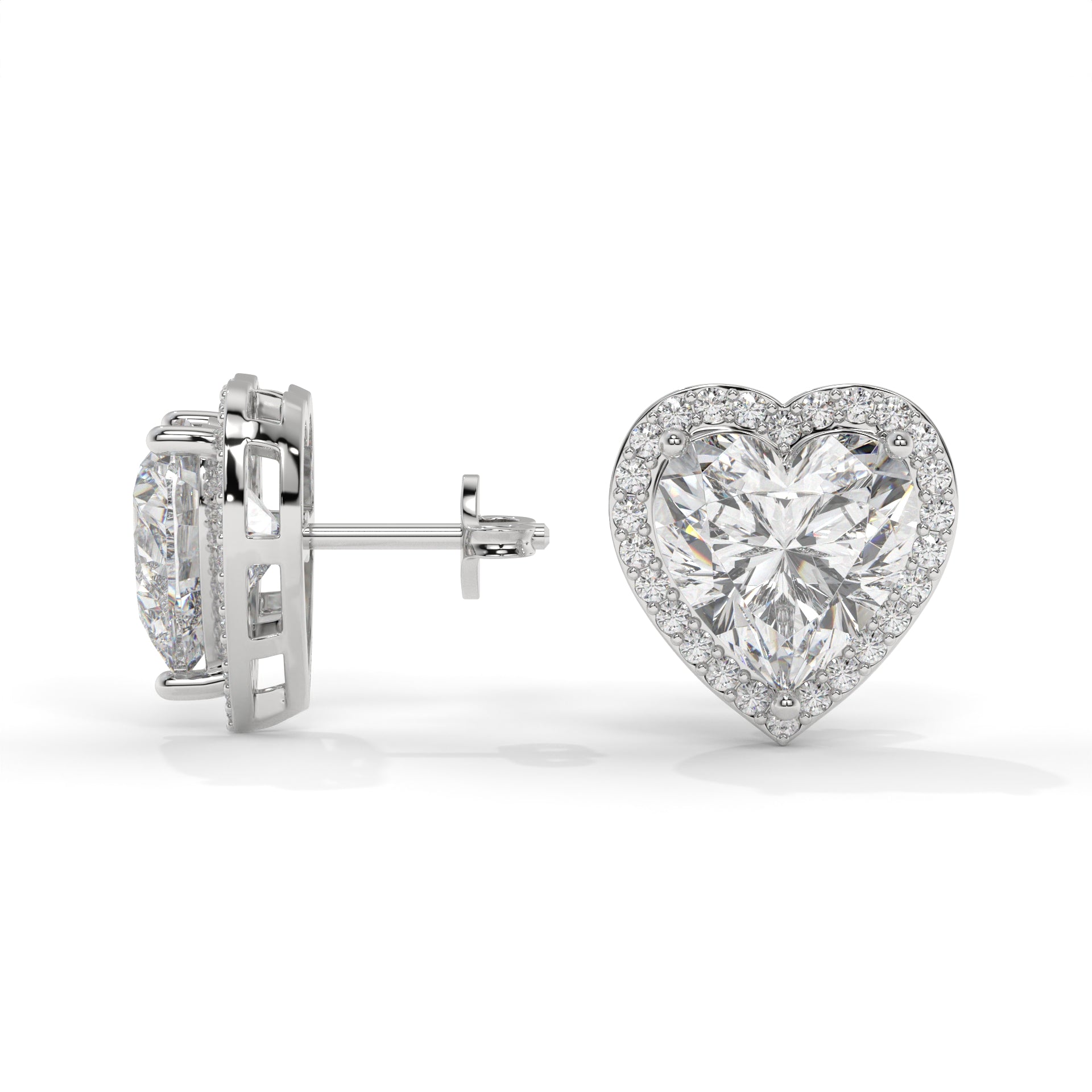 Amora Petite Heart Halo Stud Earrings