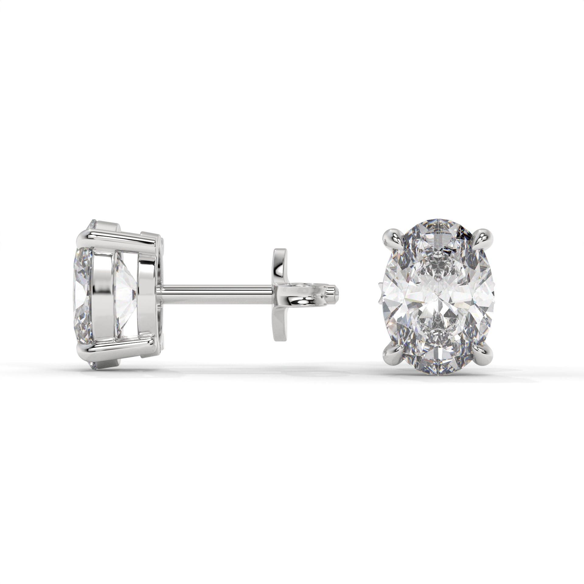 Flow Moissanite Solitaire Stud Earrings