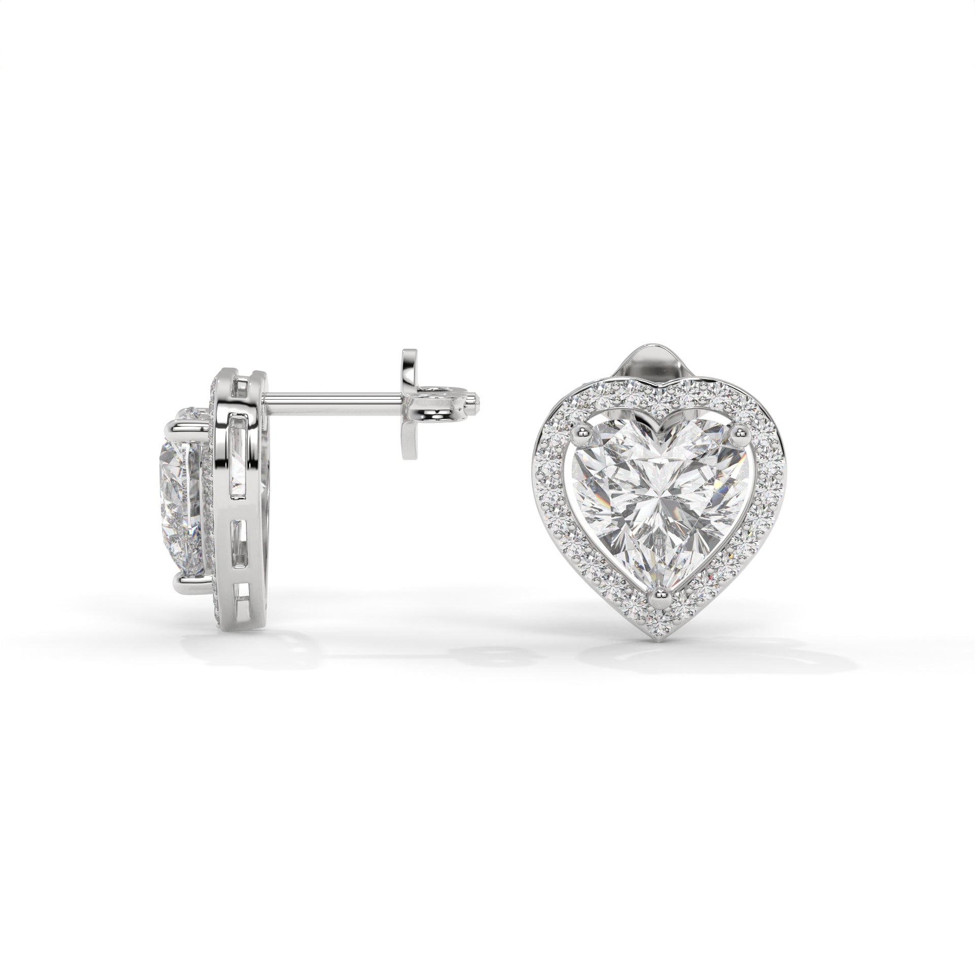 Amora Heart Halo Stud Earrings