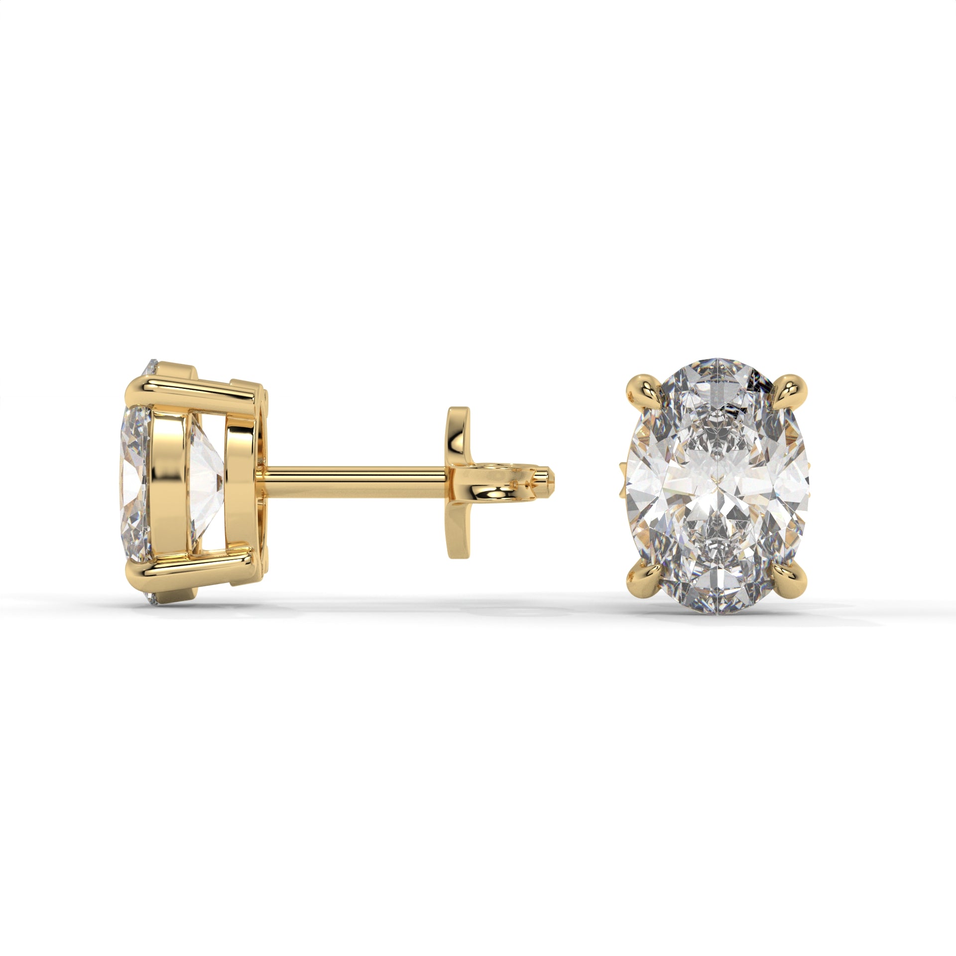 Flow Moissanite Solitaire Stud Earrings