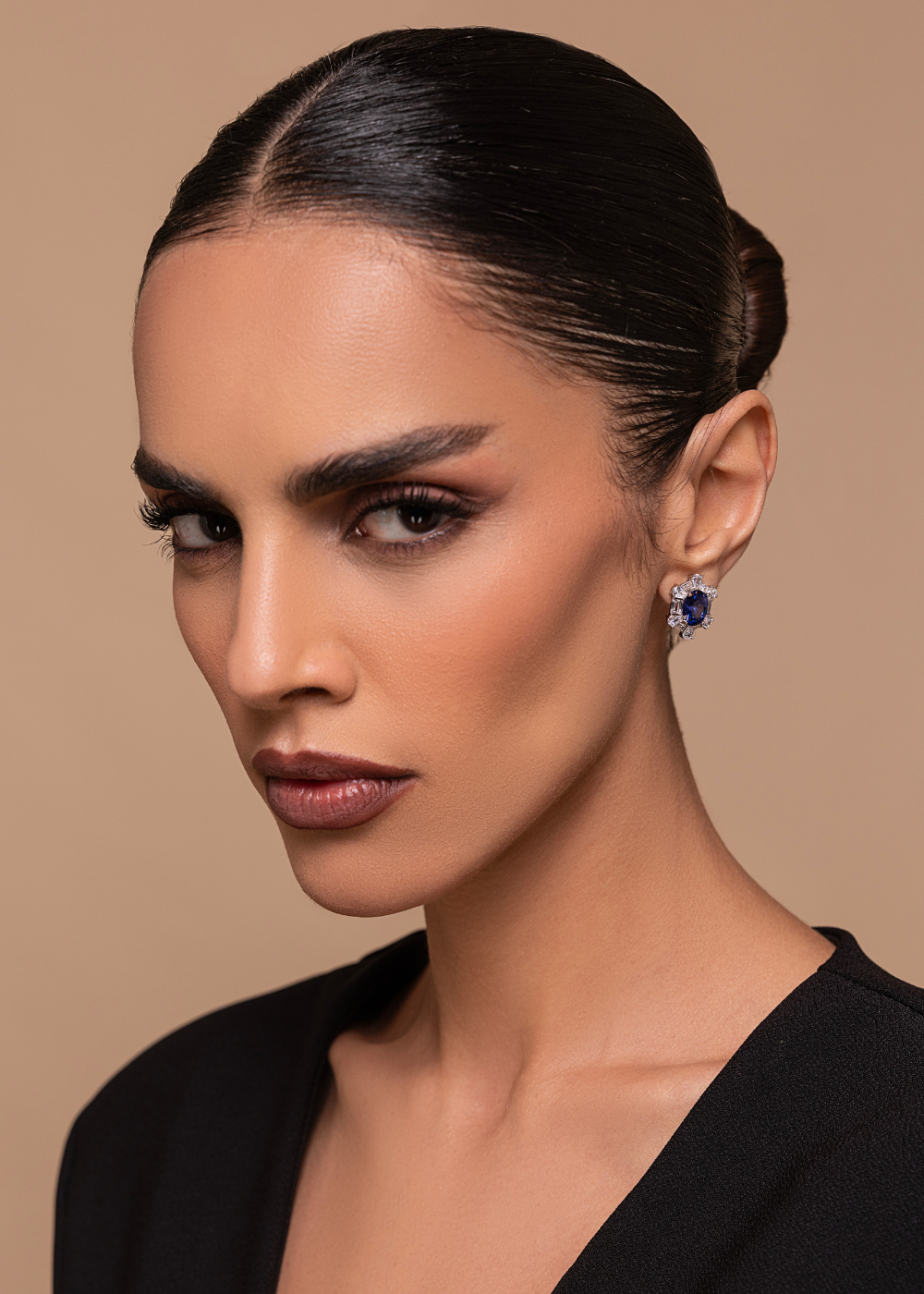 Celestia Amethyst Halo Stud Earrings