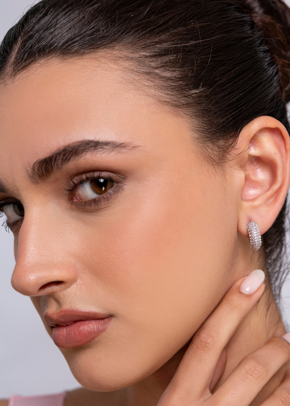 Aurelia Pavé Pearl Hoops