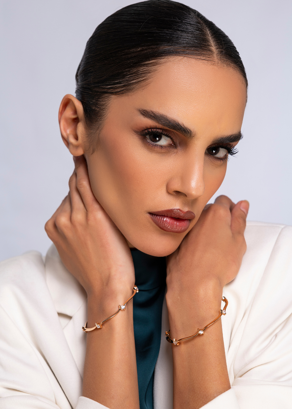 Rosé Wave Bangle Set