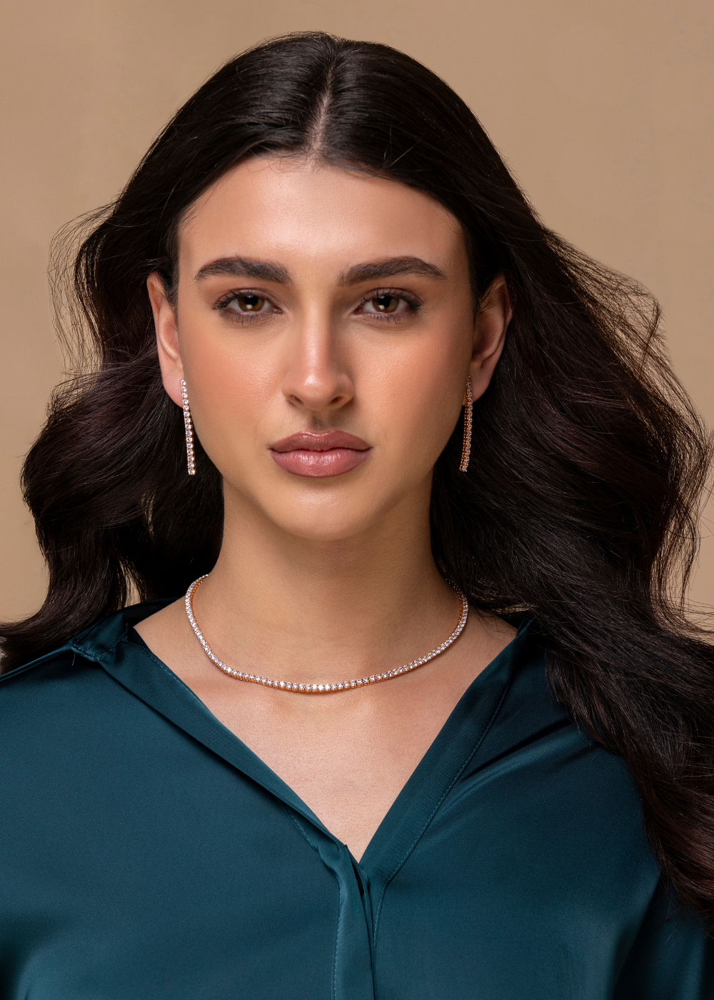 Classic Radiance Tennis Necklace - Gold Tone