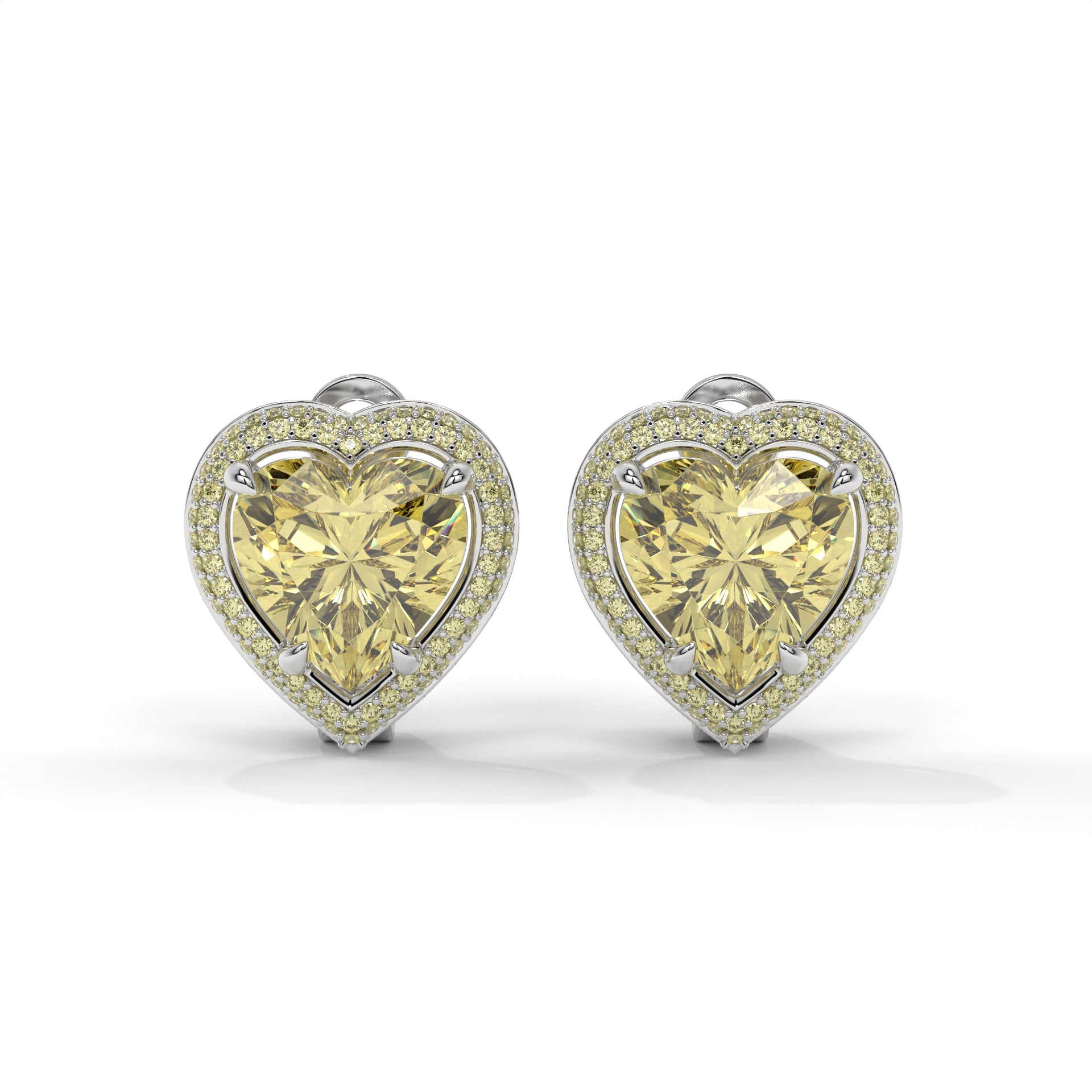 Solara Heart Halo Stud Earrings