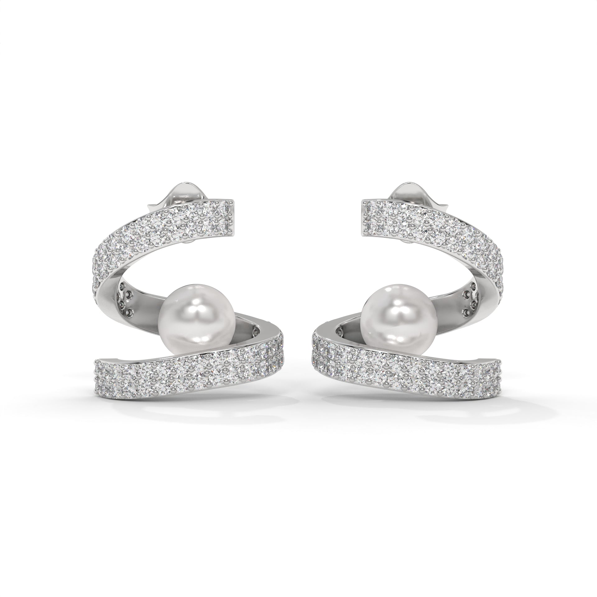 Aurelia Spiral Pearl Drop Earrings