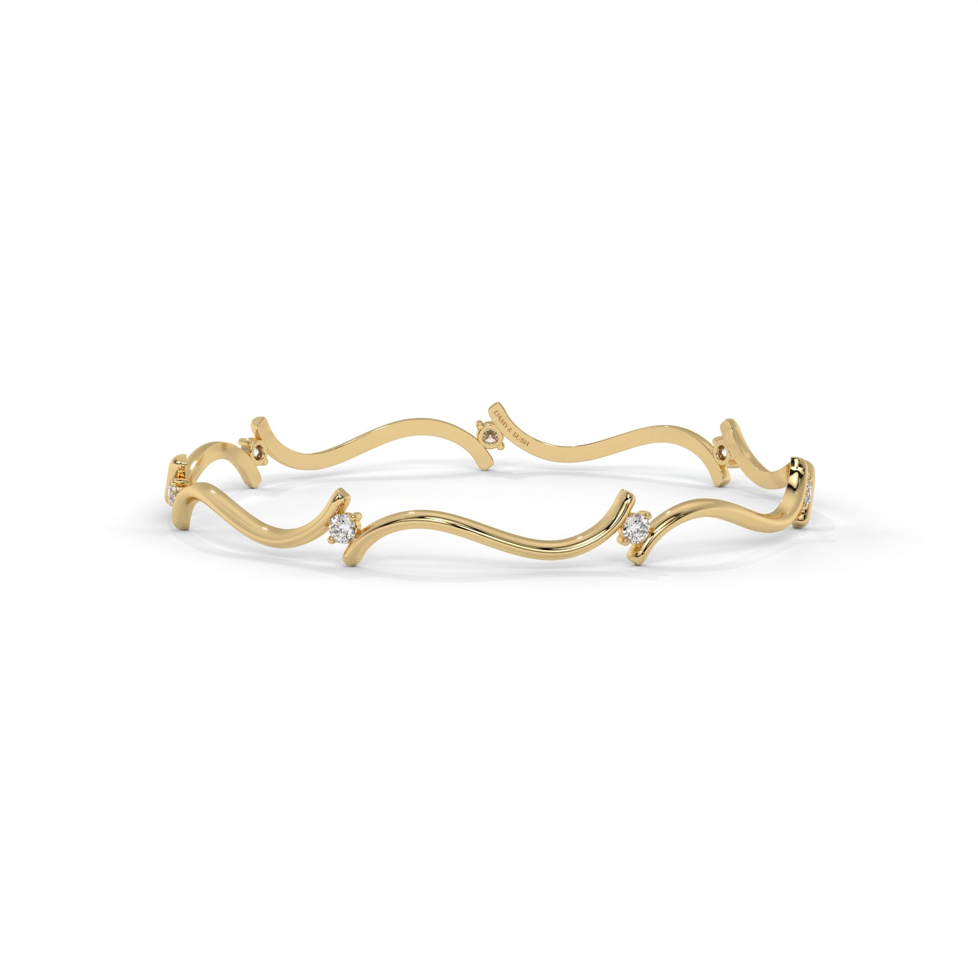 Rosé Wave Bangle Set