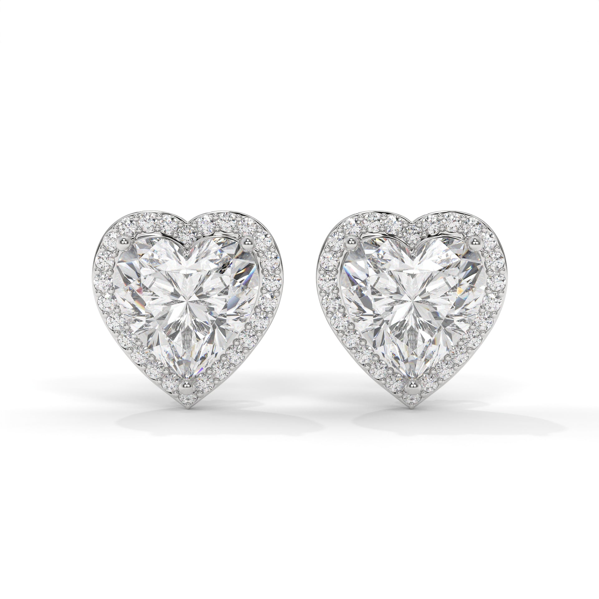Amora Petite Heart Halo Stud Earrings