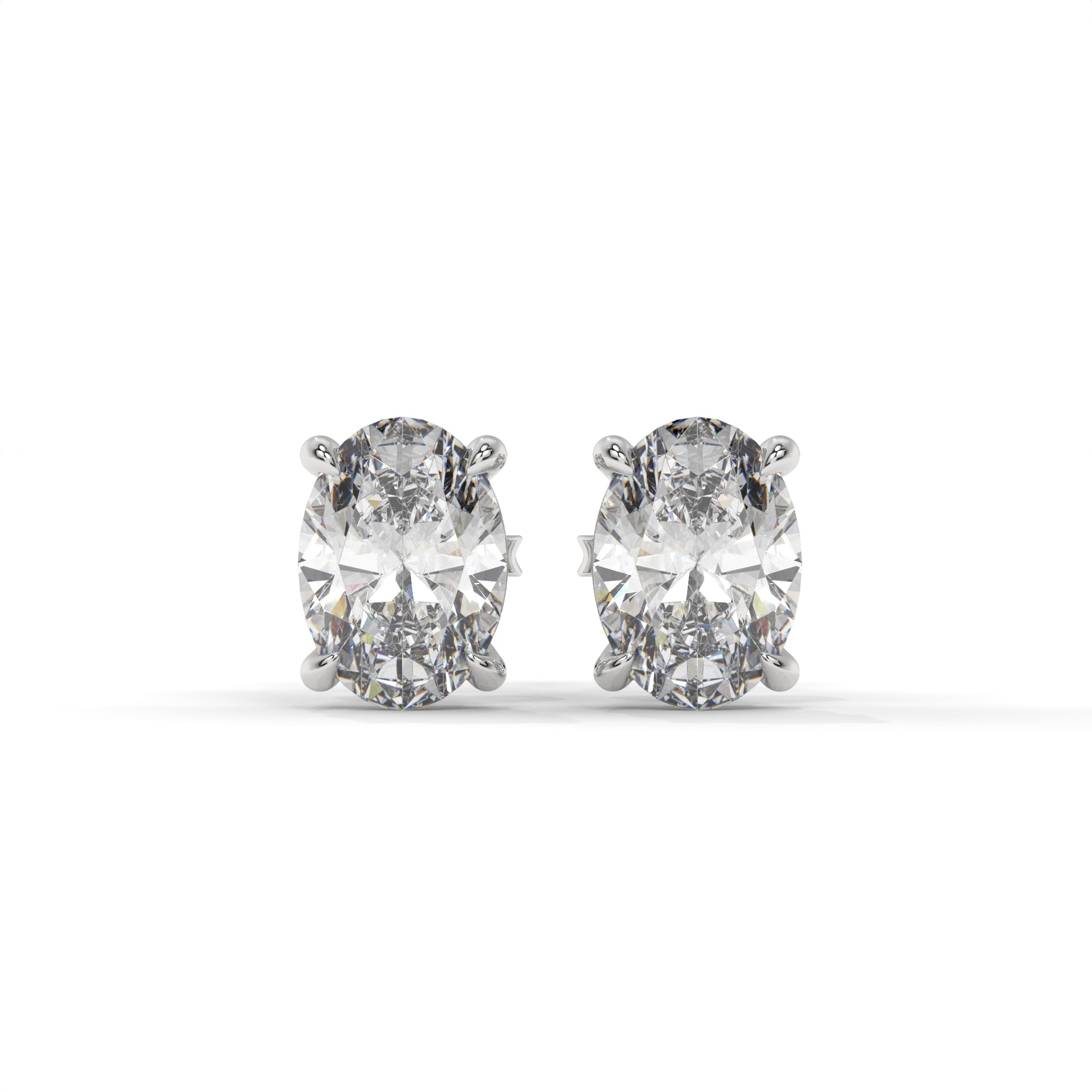 Flow Moissanite Solitaire Stud Earrings