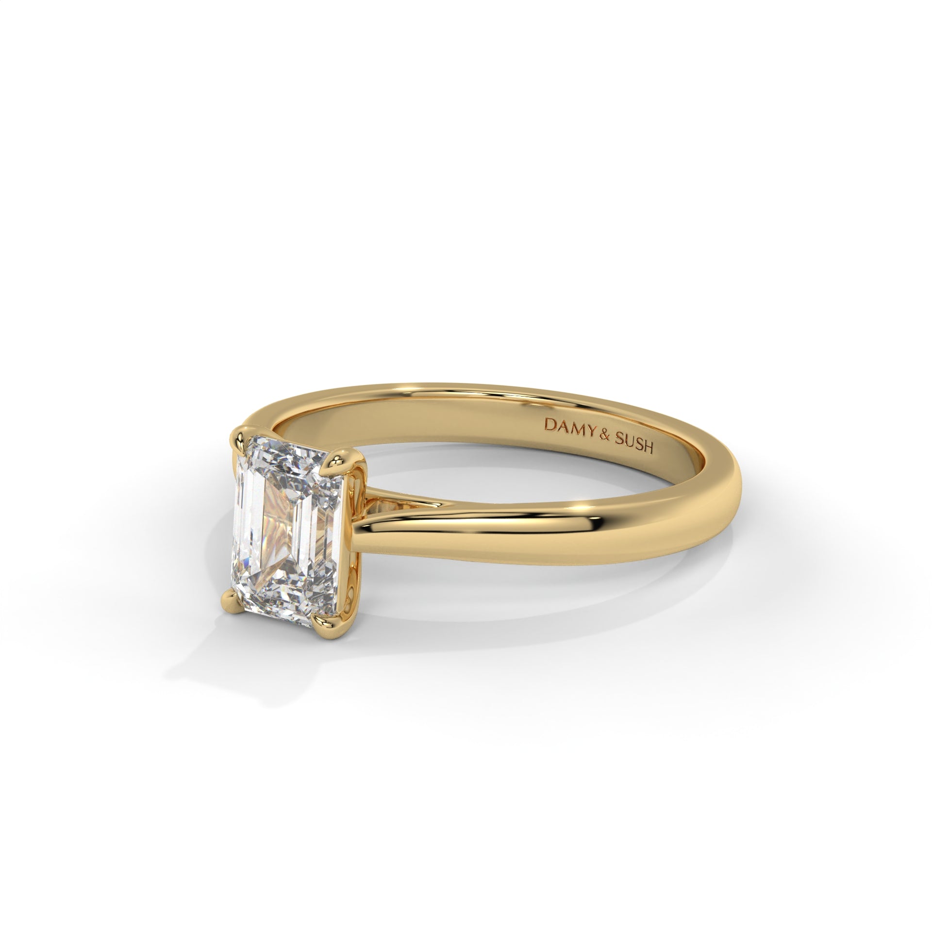 Emerald Moissanite Solitaire Ring