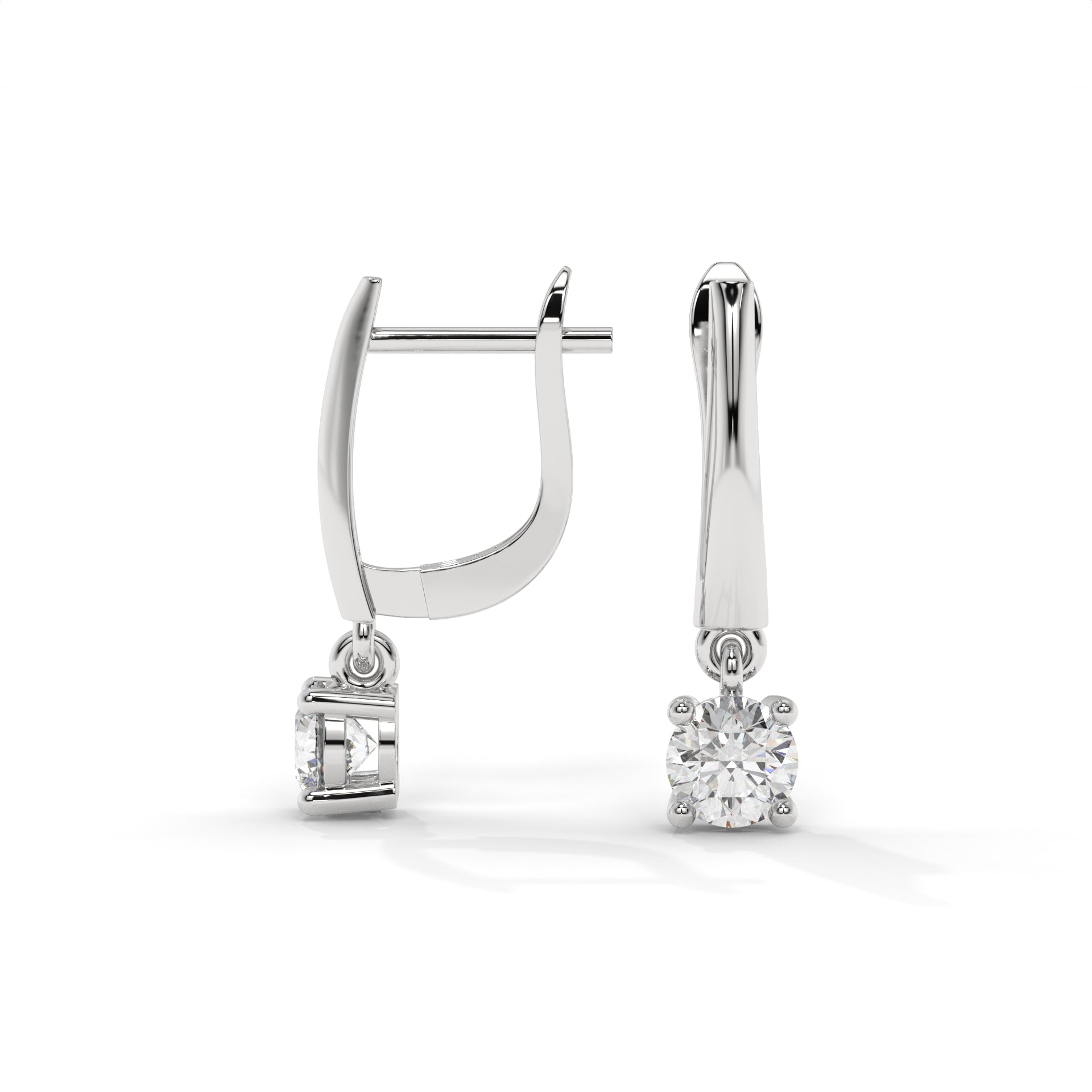 Radiance Moissanite Solitaire drop hoop Earrings