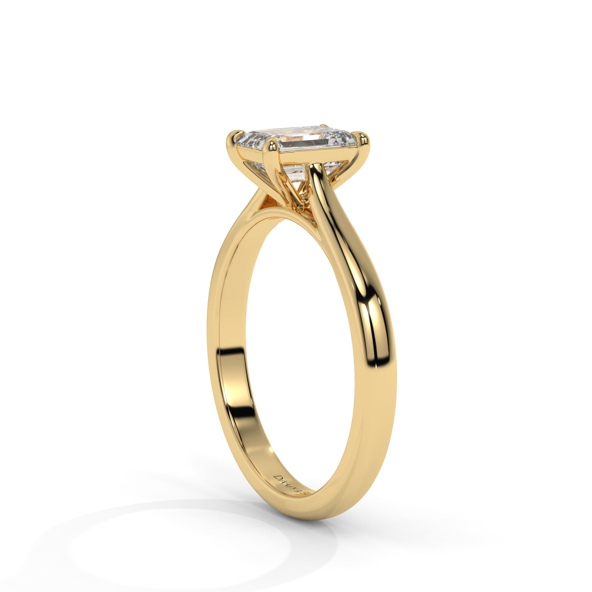 Emerald Moissanite Solitaire Ring