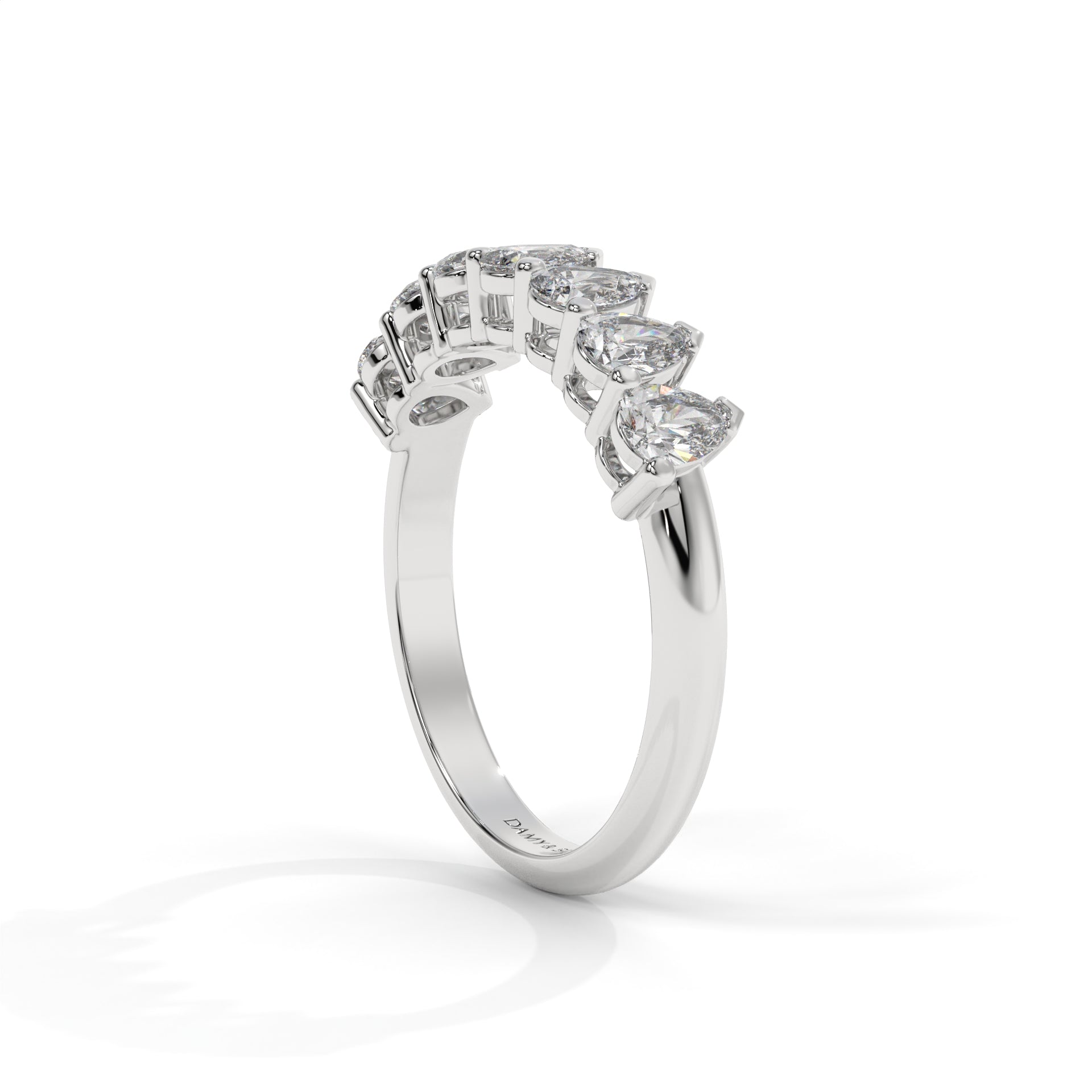 Drop 7 stone Moissanite Ring Band