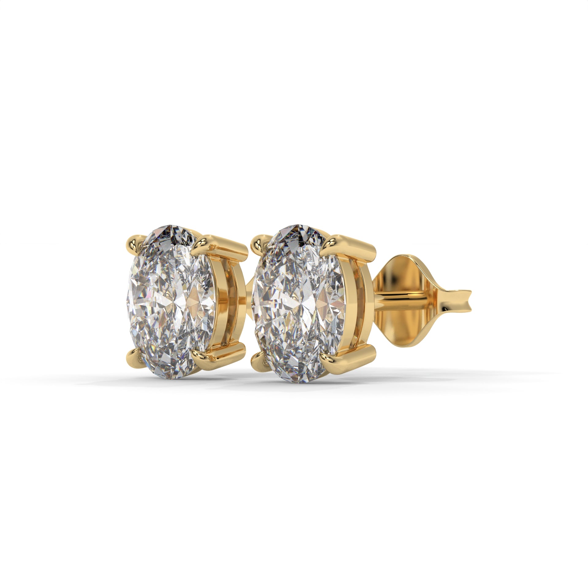 Flow Moissanite Solitaire Stud Earrings