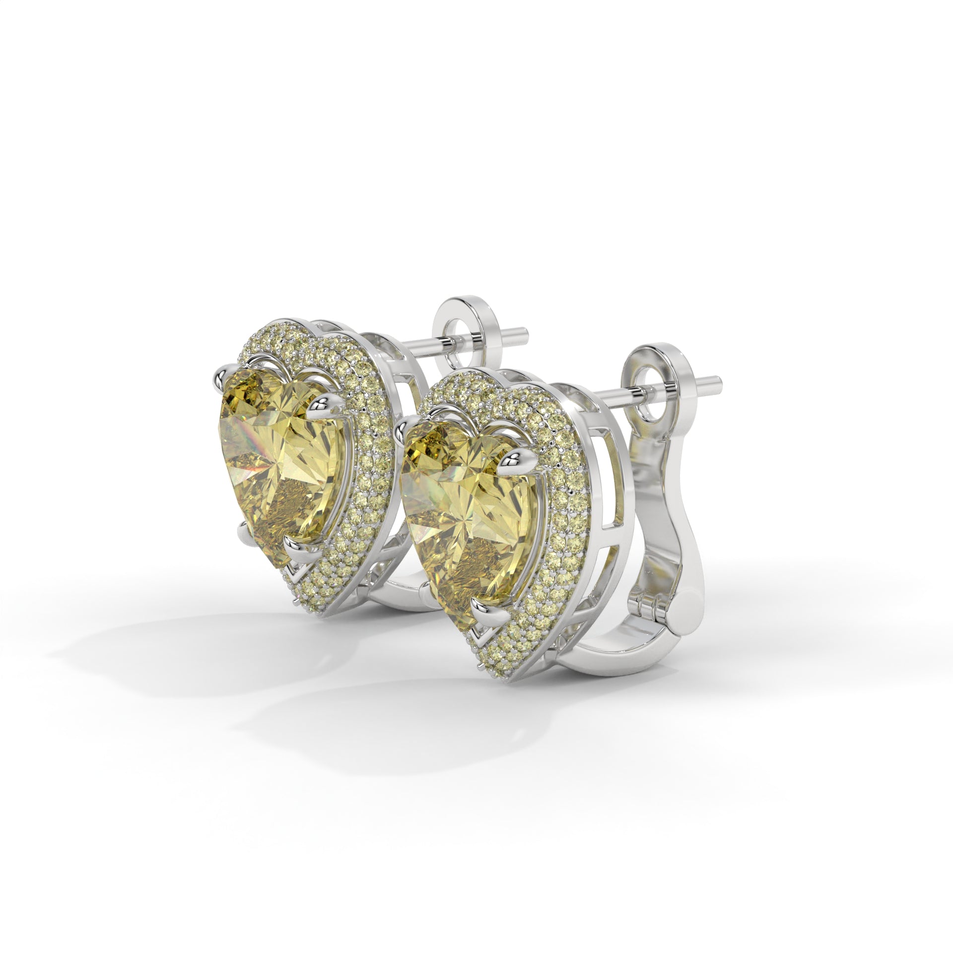 Solara Heart Halo Stud Earrings