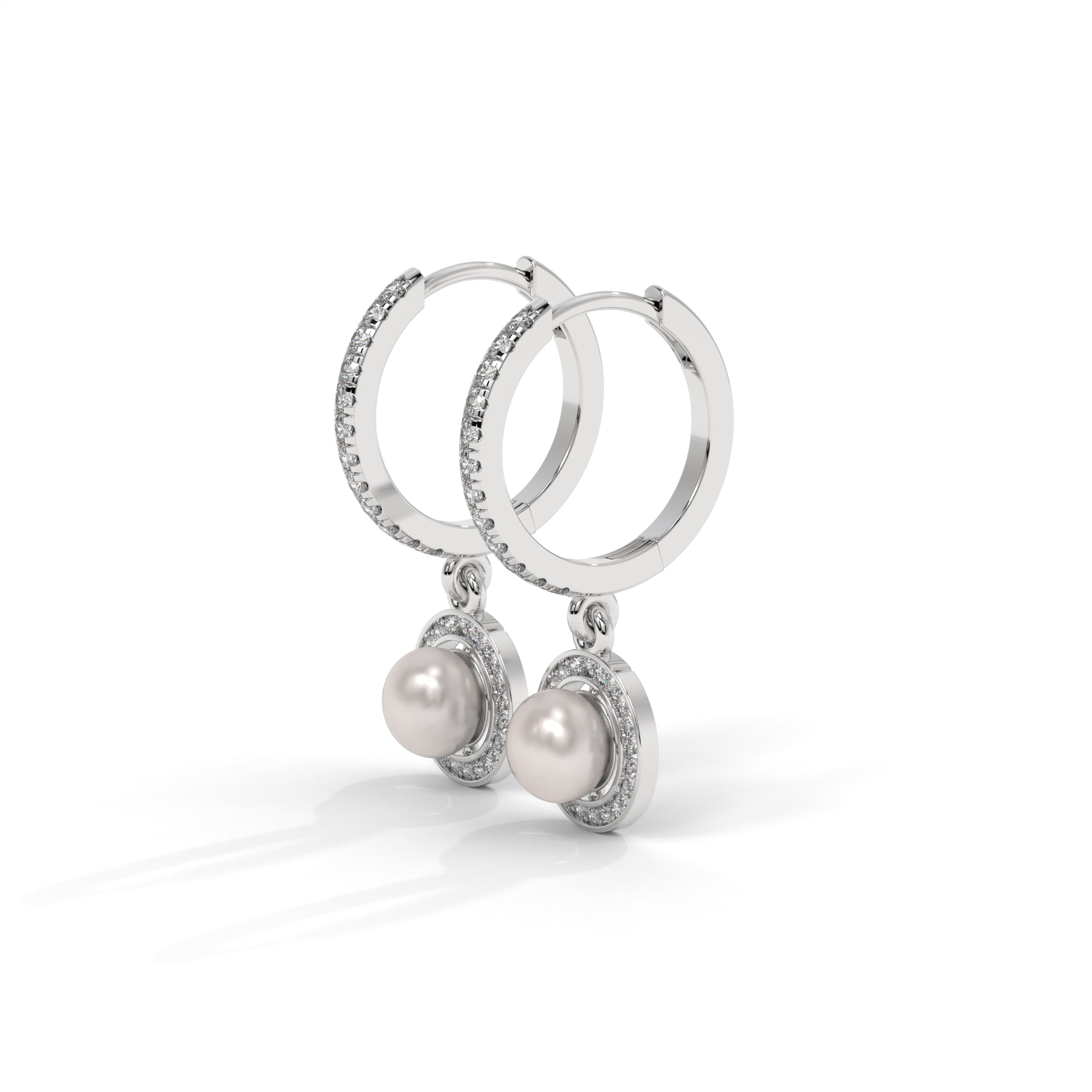 Aurelia Halo Pearl Drop Hoops