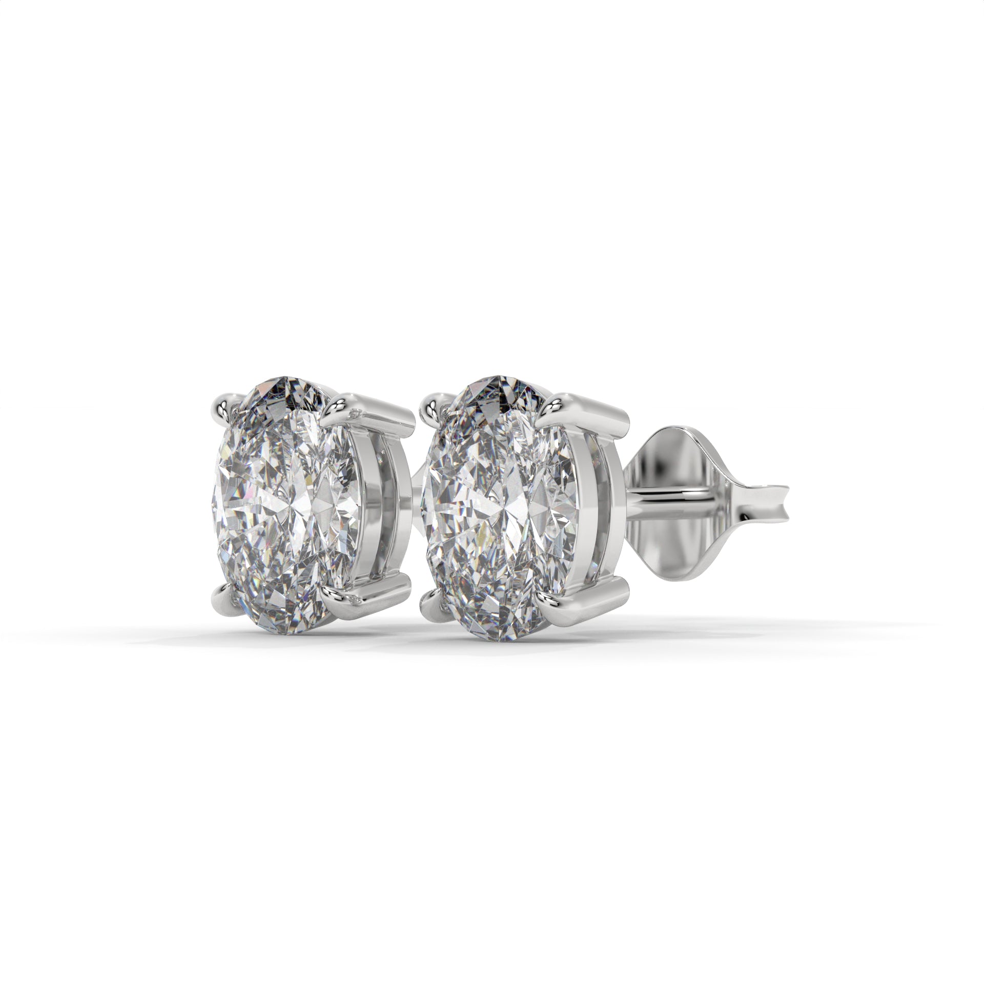Flow Moissanite Solitaire Stud Earrings