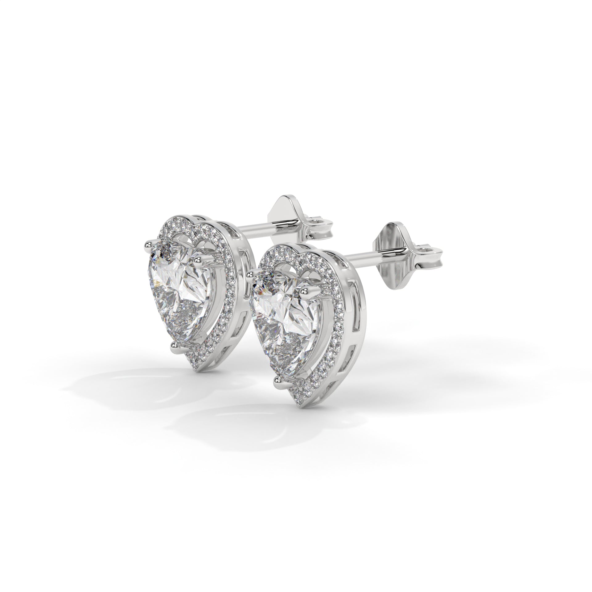Amora Heart Halo Stud Earrings
