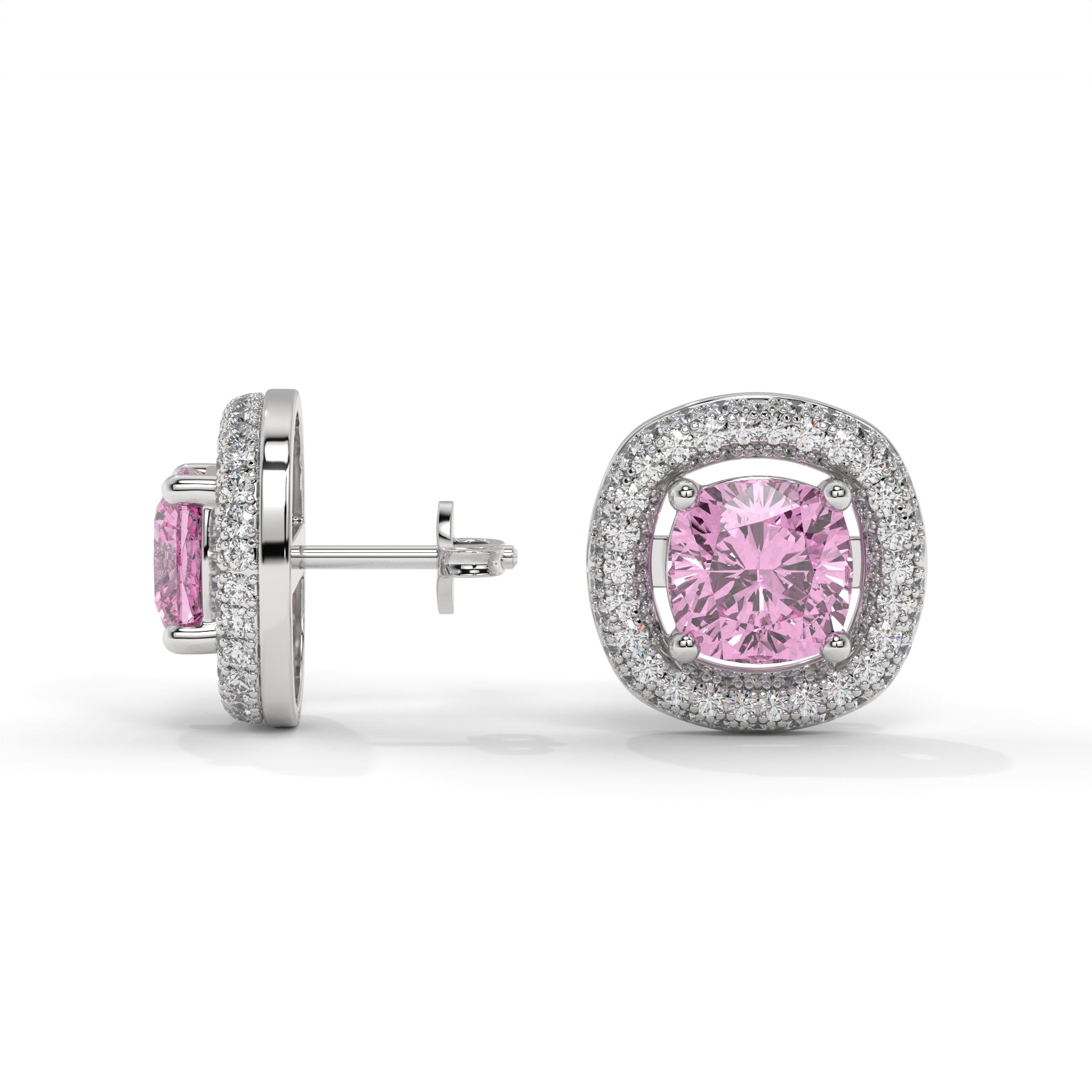 Roselle Blush Halo Stud Earrings