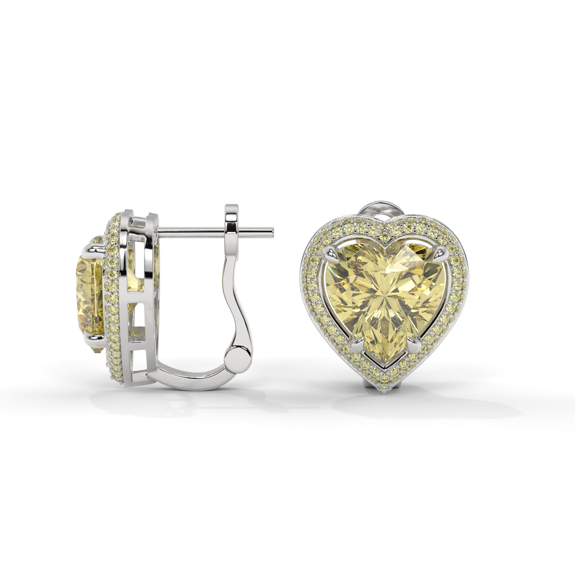 Solara Heart Halo Stud Earrings