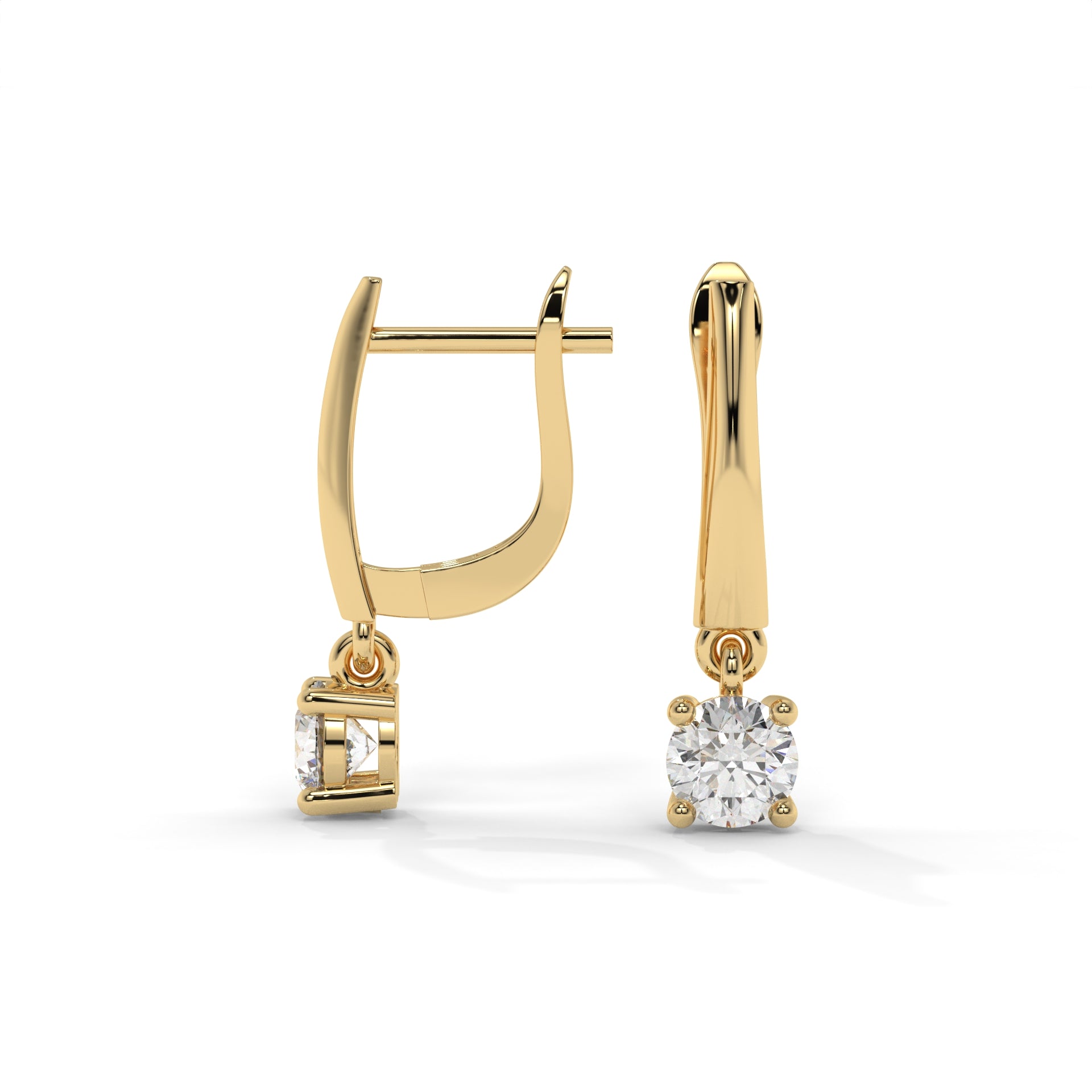 Radiance Moissanite Solitaire drop hoop Earrings