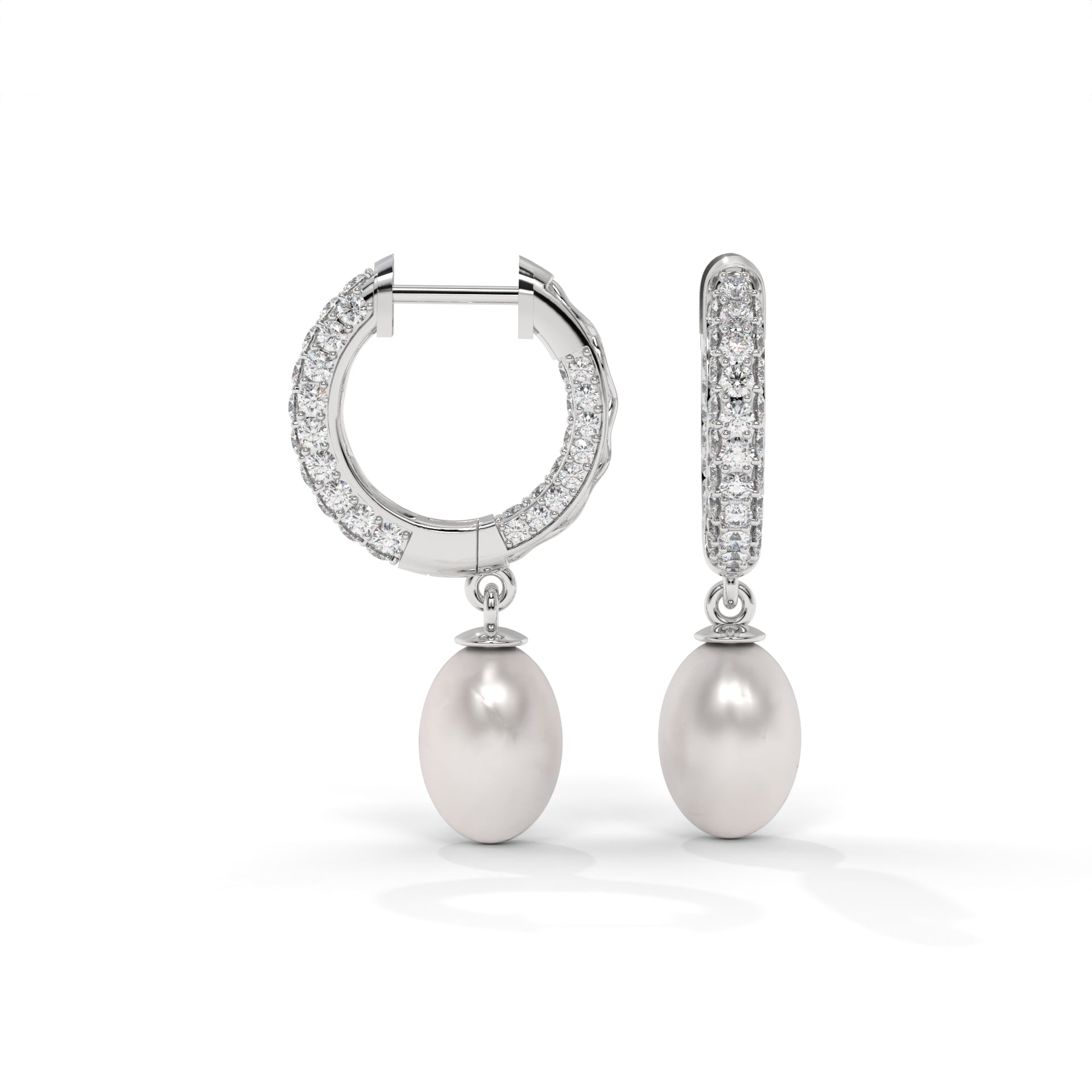 Aurelia Elongated Pearl Drop Hoops