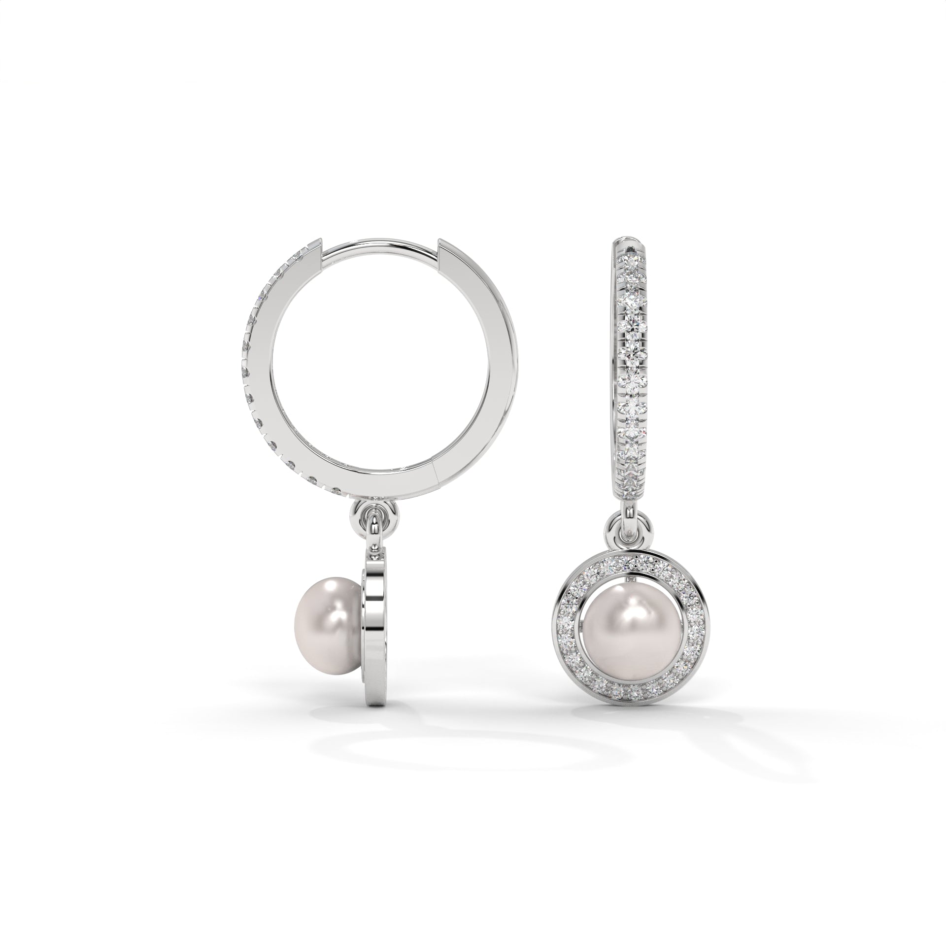 Aurelia Halo Pearl Drop Hoops