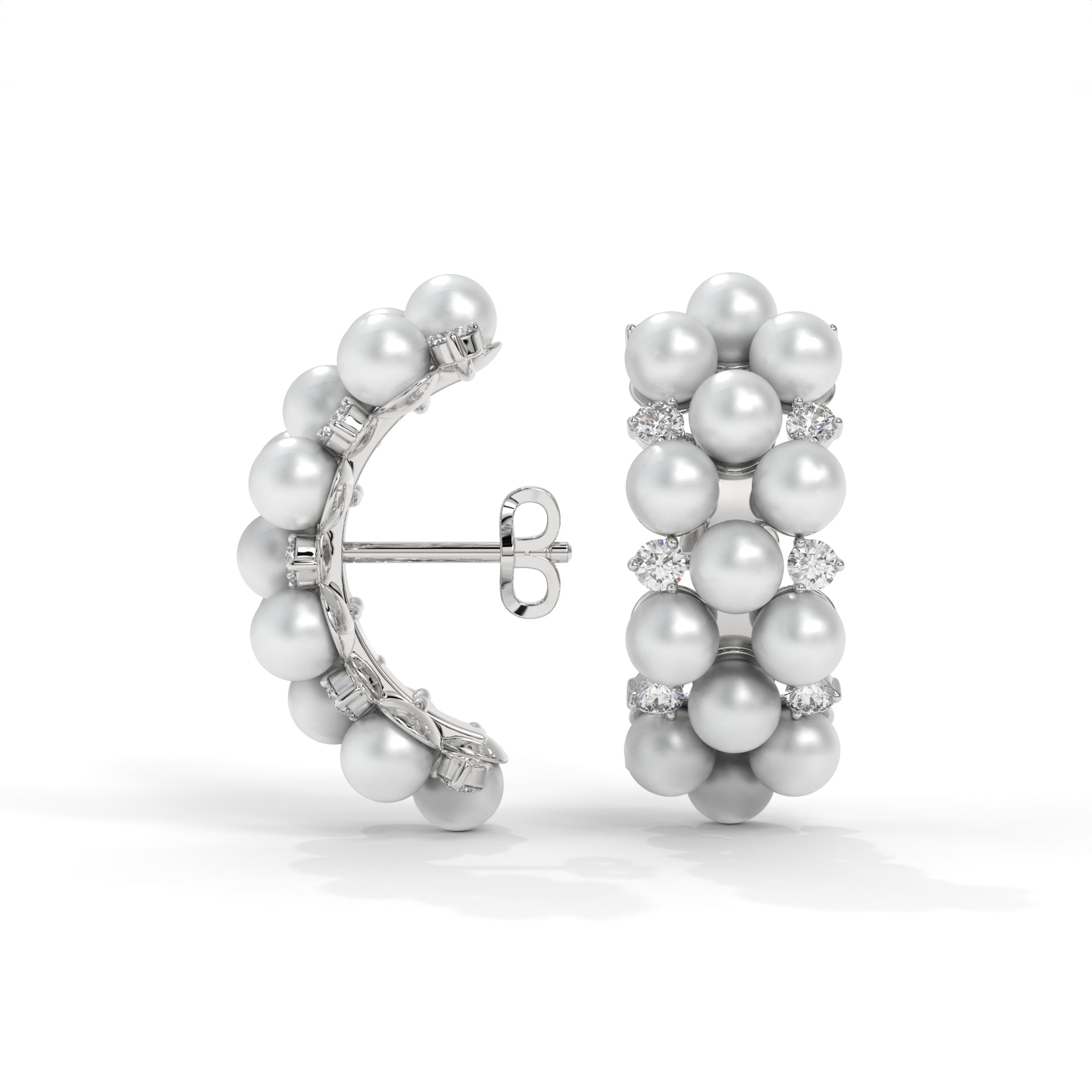 Luna Cluster Pearl Hoops