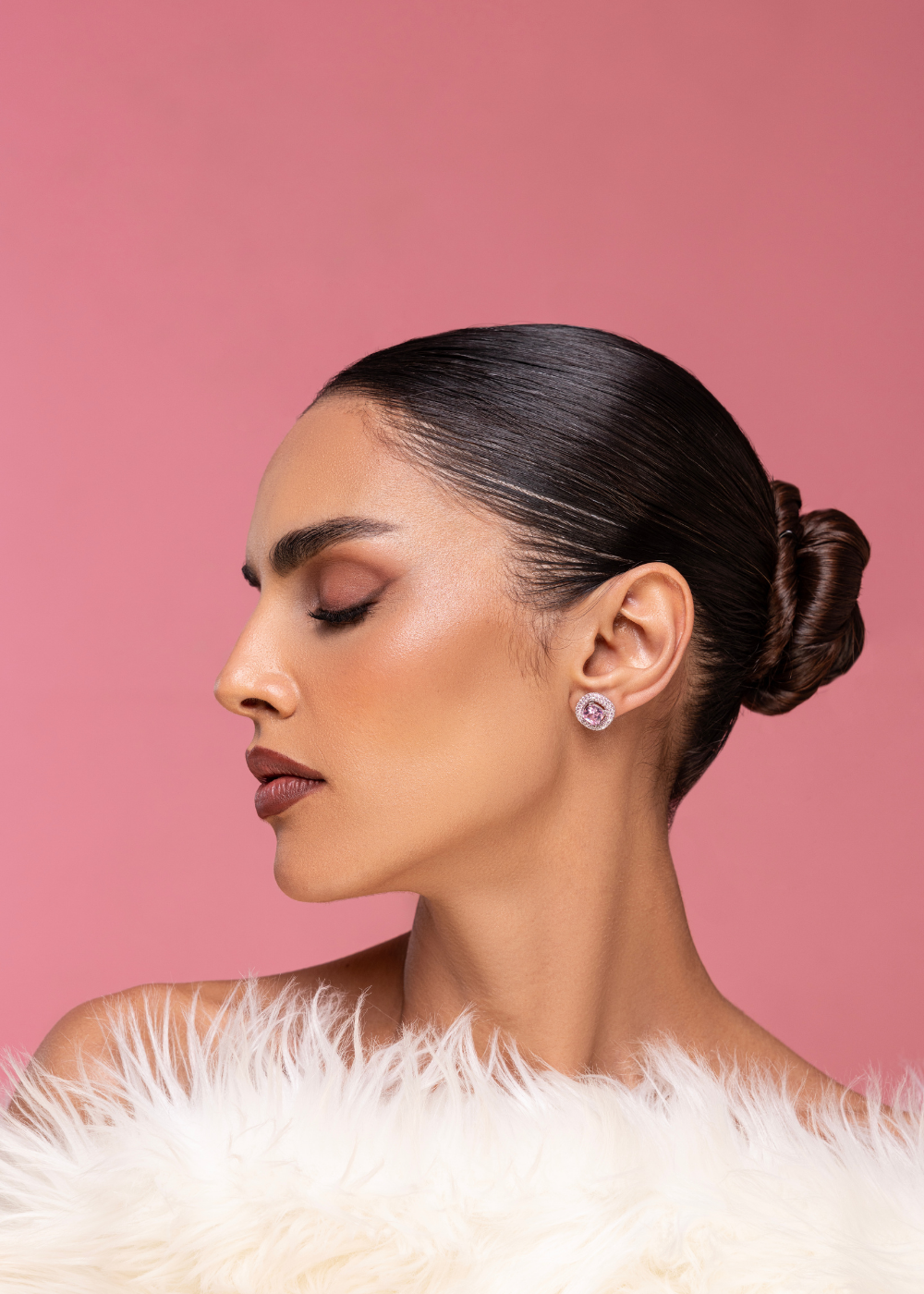Roselle Blush Halo Stud Earrings